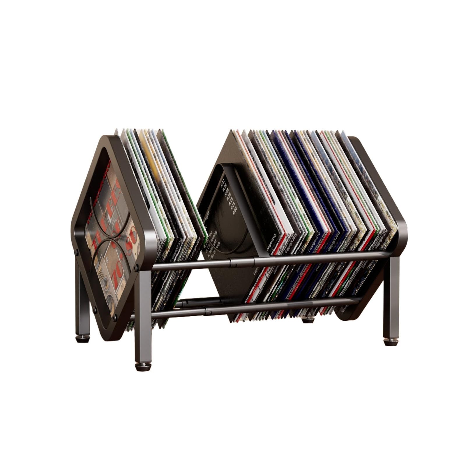 Vinyl Record Storage,80-100 LP Scalable Vinyl Record Holder,Retro Style Organ...
