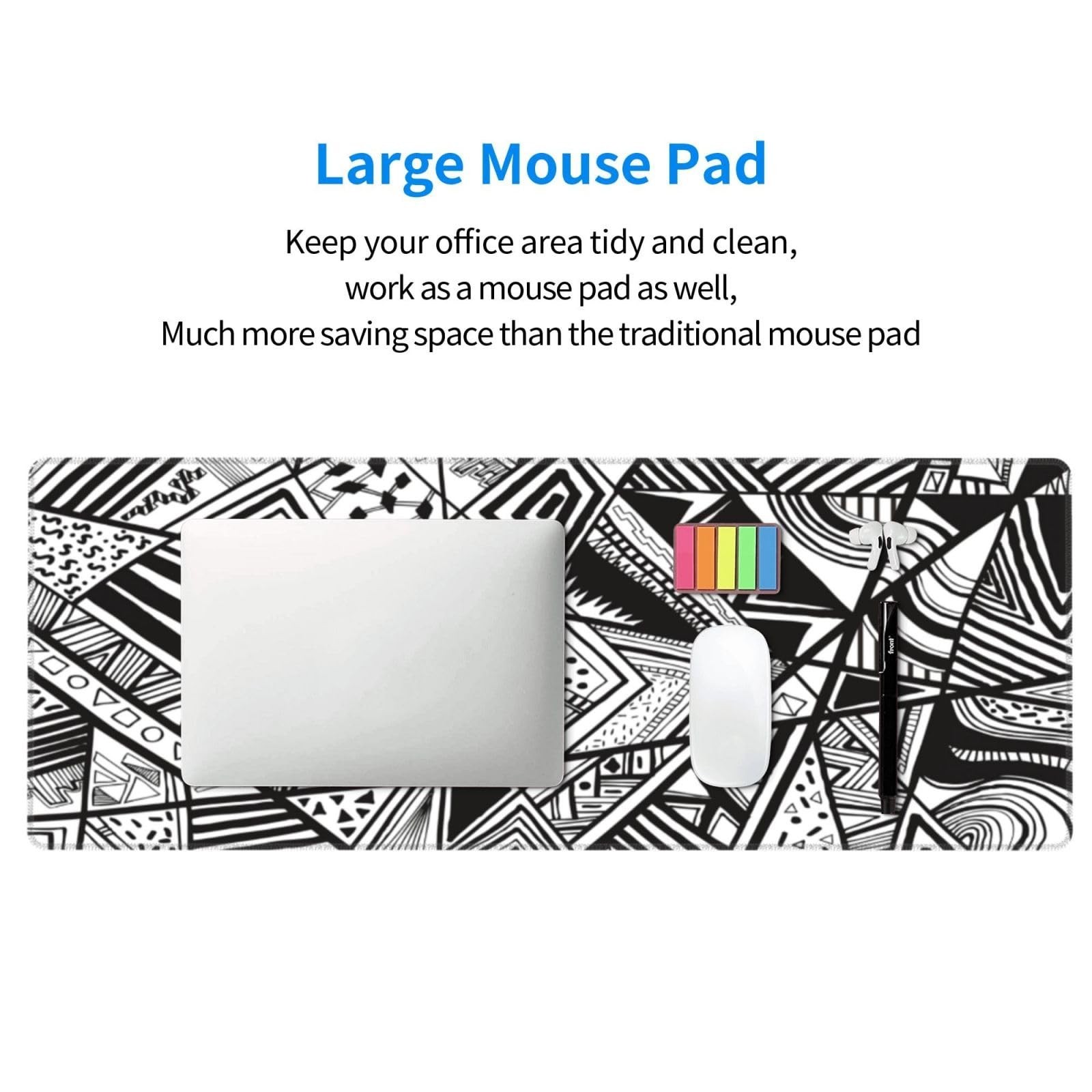 Gaming Mouse Pad, Large Non-Slip Rubber Base Mousepad, Keyboard Mouse Mat, De...