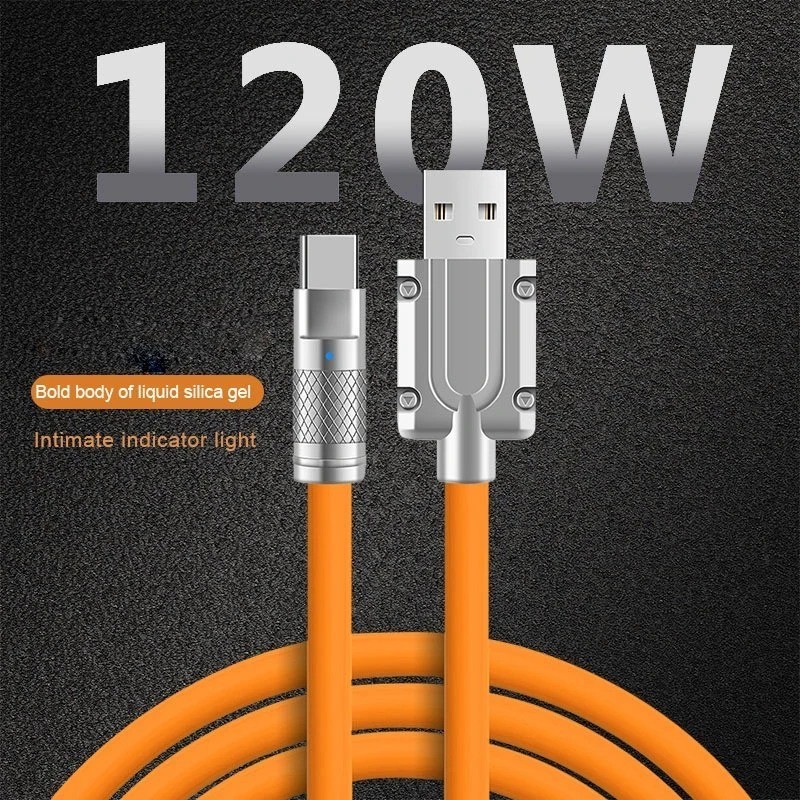 3 Pack 120W USB C Fast Charge Cable Liquid Silicone Type C Charger Cord