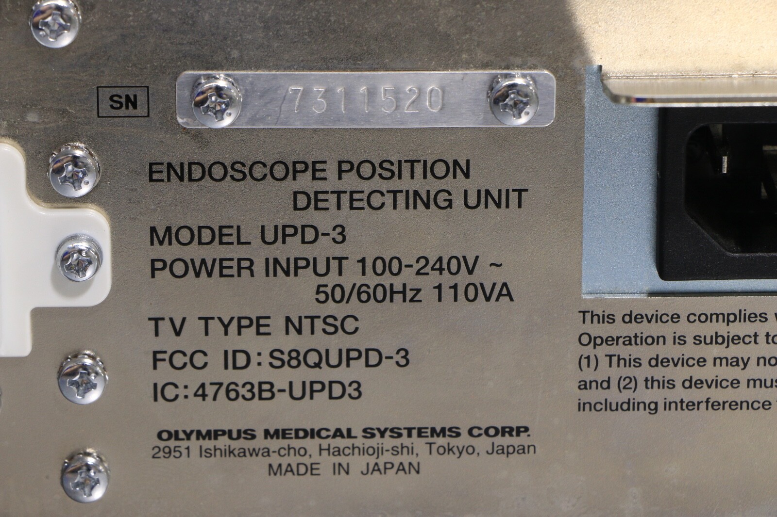 Olympus UPD-3 Scope Guide Console