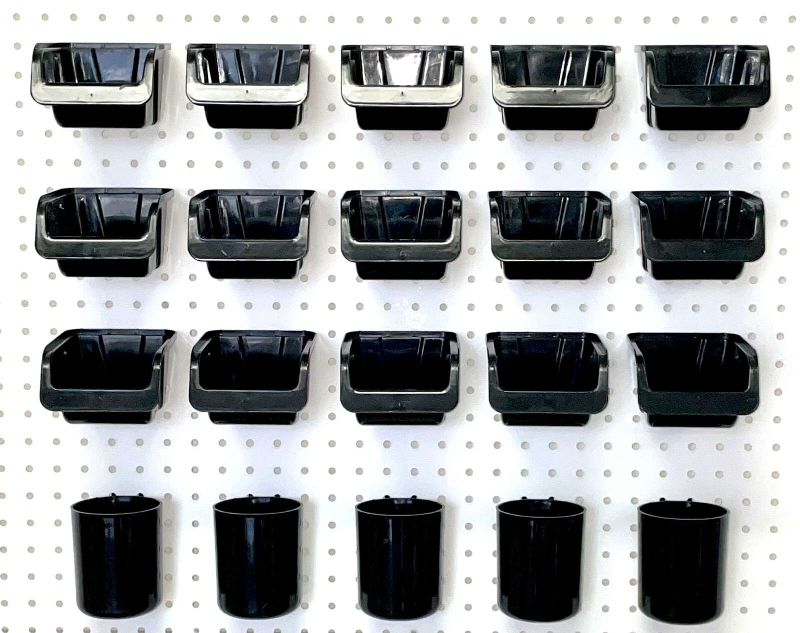 WallPeg Pegboard Bins - 20 Pc. Kit Hooks to Standard Peg Board Panel Workbench