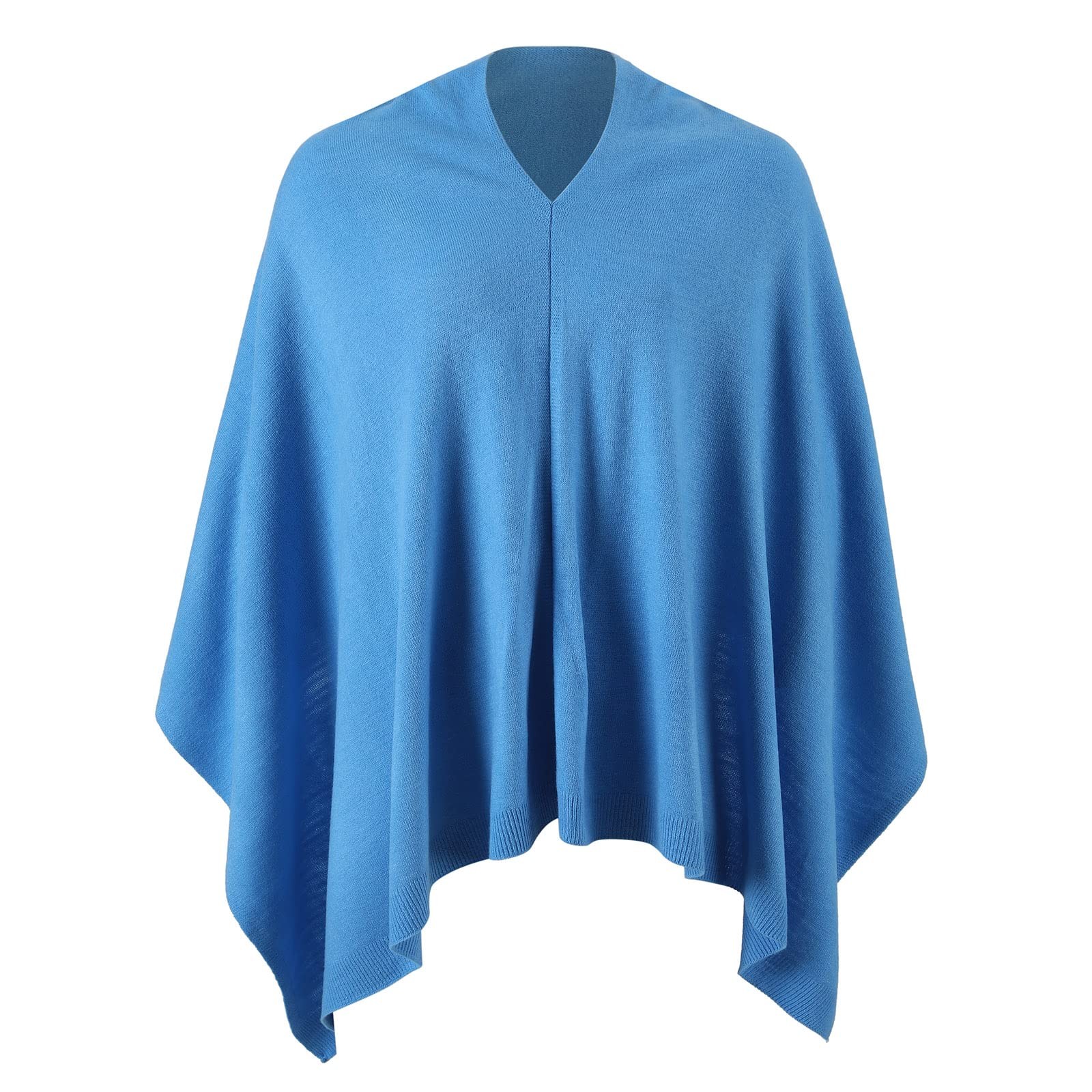 Women Ponchos Sweater Versatile Lightweight Solid Knitted Shawl Wrap Scarf Ca...