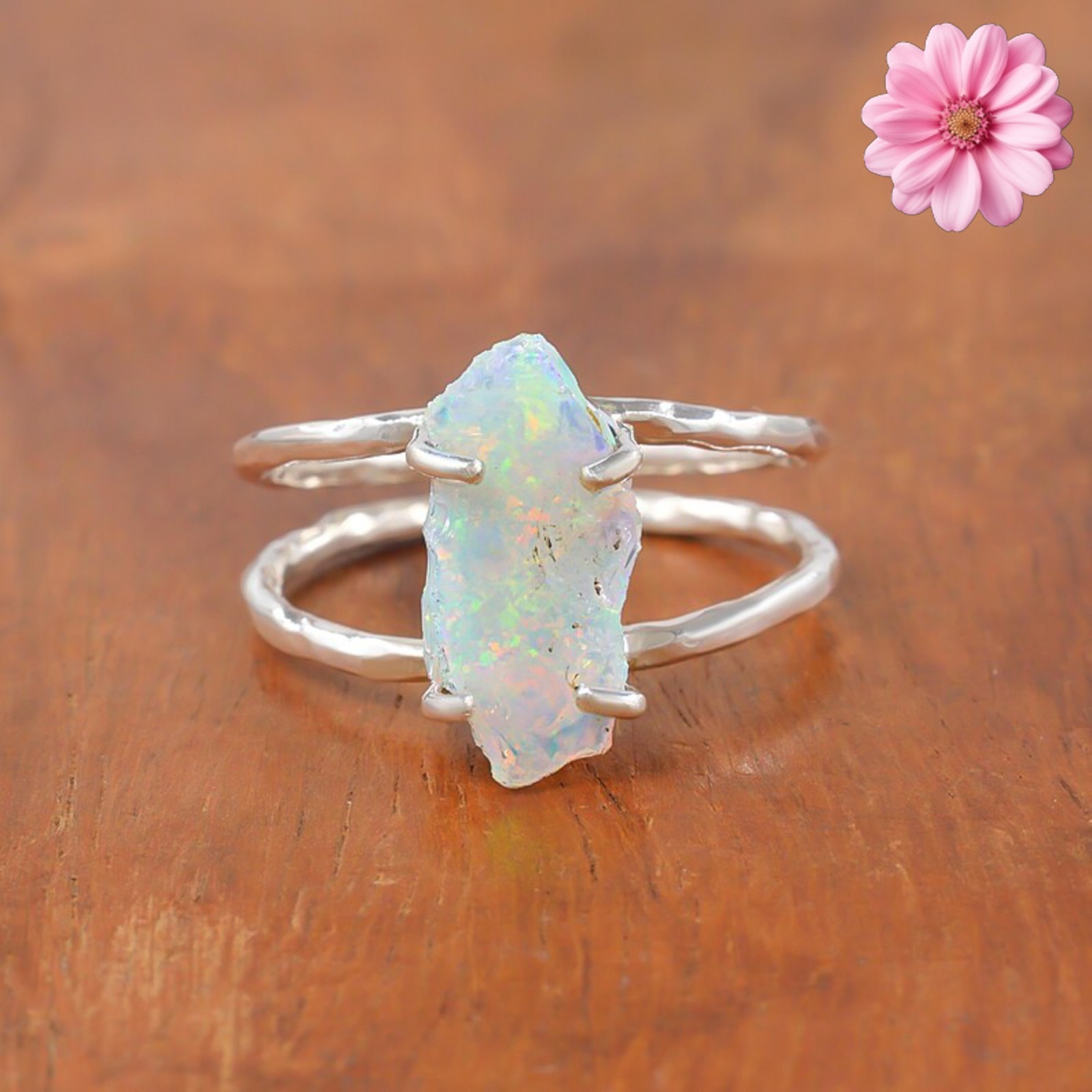Fire Opal Gemstone 925 Sterling Silver Ring Handmade Jewelry Ring For Gift