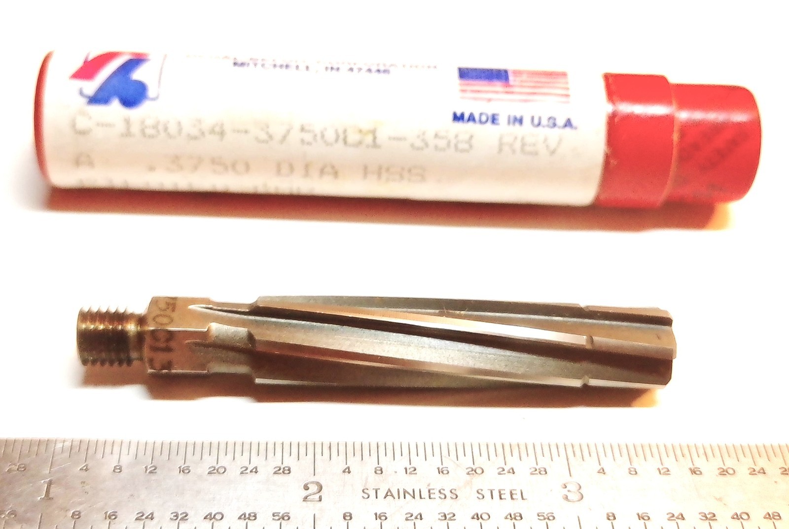 1/4-28 Threaded 3/8" Piloted Reamer .3750 x .358 Reamer - Aircraft Tools