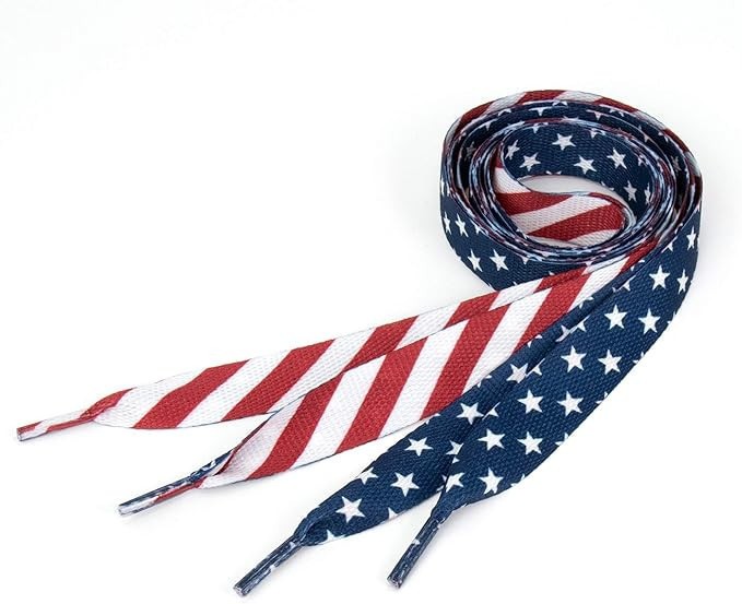 AMERICAN FLAG 36 inch USA patriotic stars stripes USA made shoelaces , fadeproof