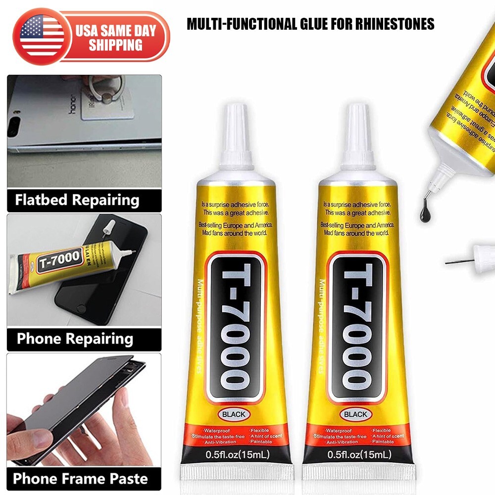 2x T-7000 Rhinestone Black Glue Multi-purpose Fix Jewelry Glass Phone Repair