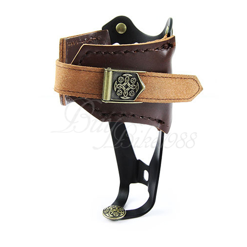 N+1 Brown Leather Aluminum Adjustable Water Bottle Cage