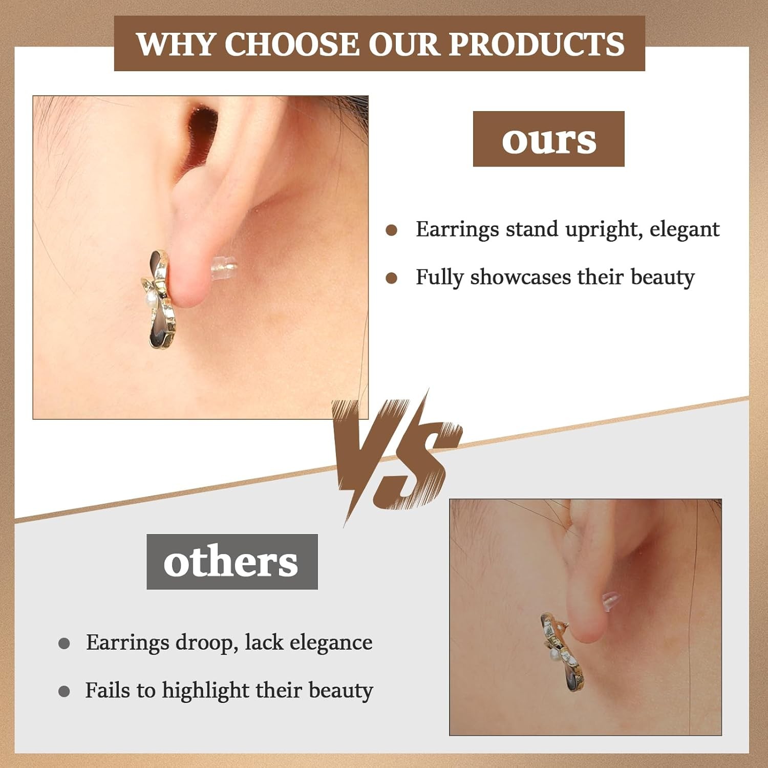 Silicone Earring Backs for Studs 6 Styles Clear Hypoallergenic Rubber Earrings S