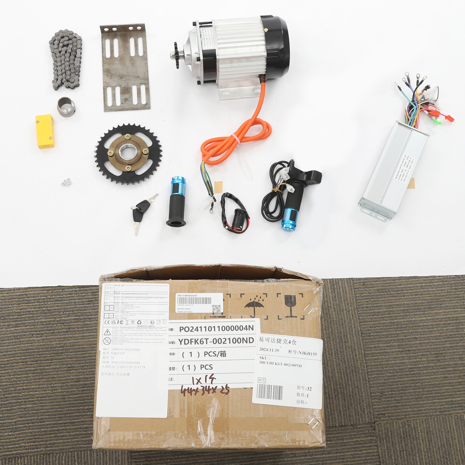 48V 1000W E-Bike Conversion Kit, Brushless Motor for Tricycle Bicycle Scooter~