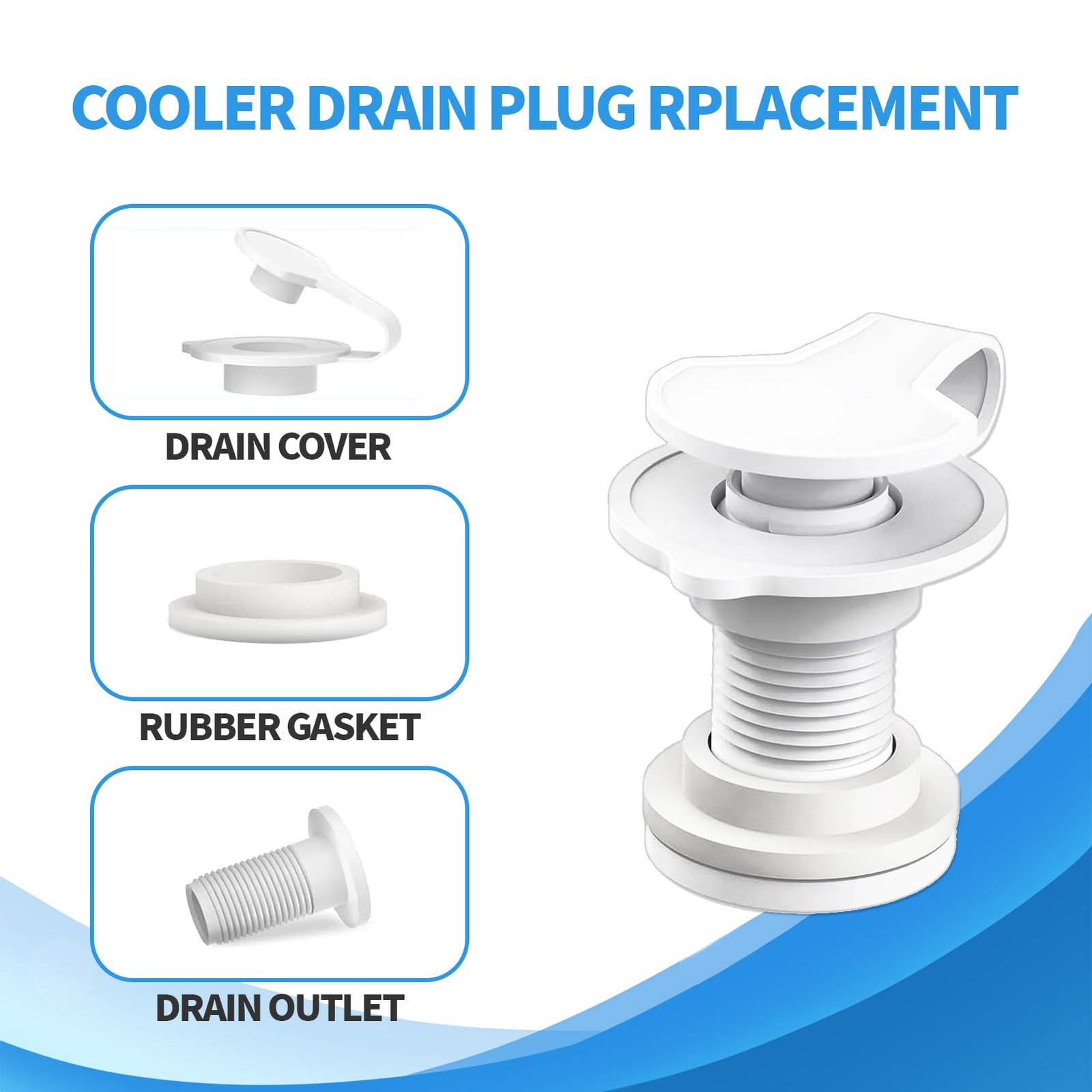 1.5" Shaft Length Cooler Drain Plug Assembly Replacement for Coleman Xtreme Cool