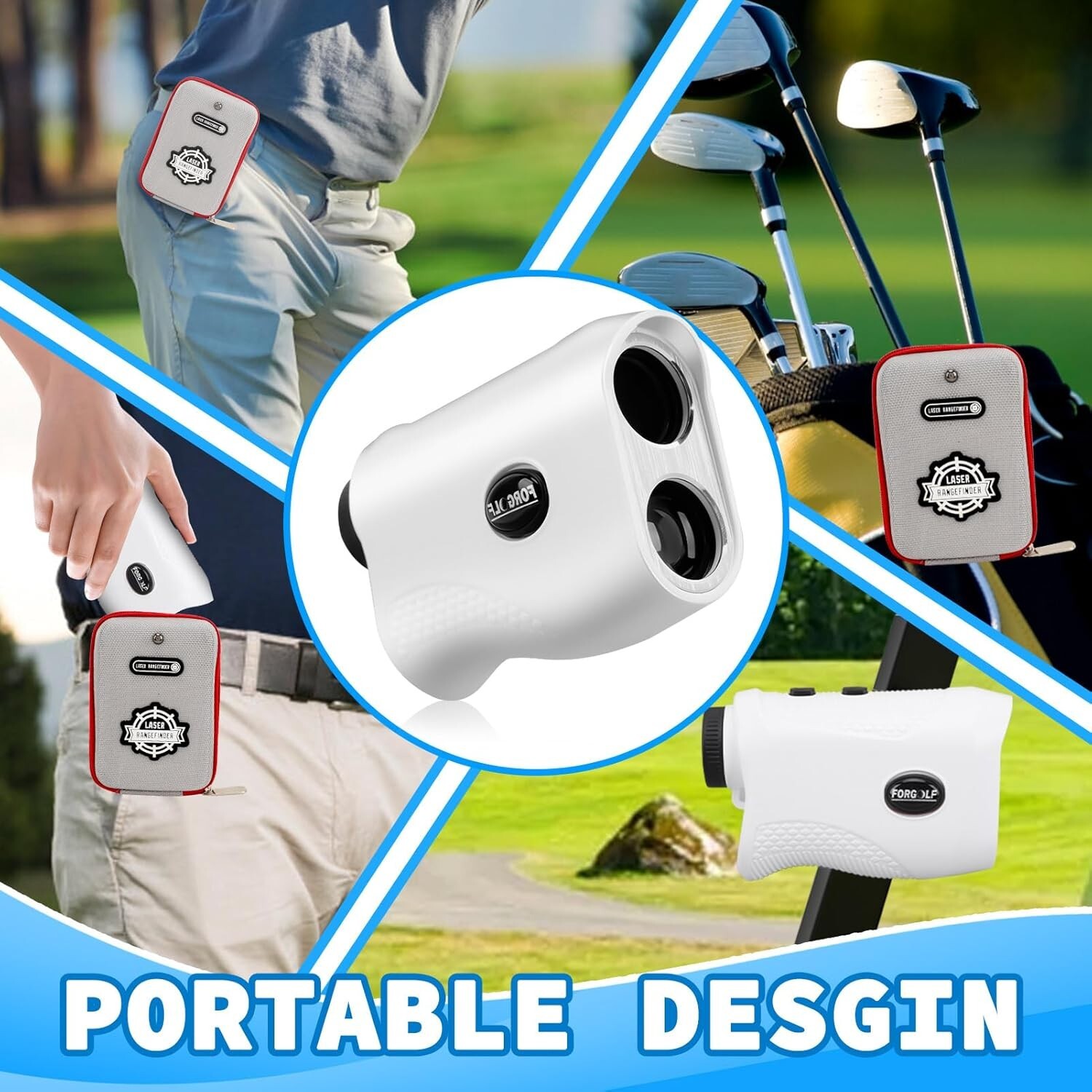 Golf Range Finder 1200 Yard Distance 7X Magnification Flag Pole Lock Vibration