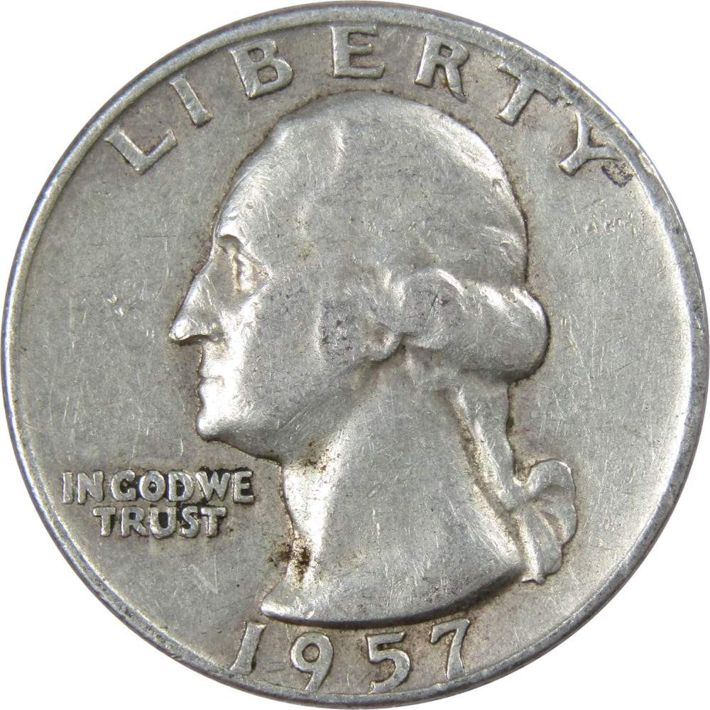 1957 D Washington Quarter Circulated Silver 25c Coin Collectible