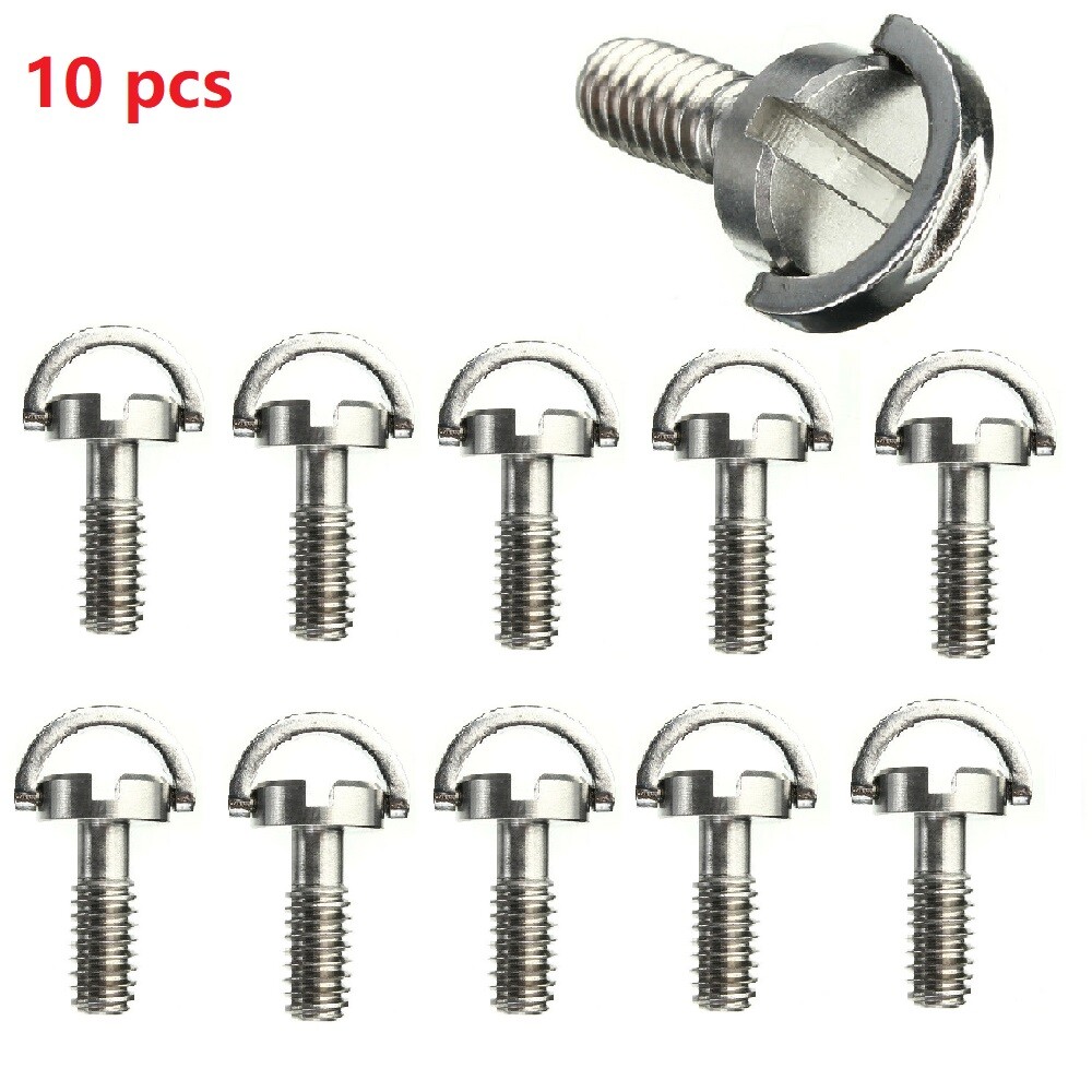 10pcs 1/4-20 Thread D-Ring Stainless Steel Camera Fixing Screws For QR new