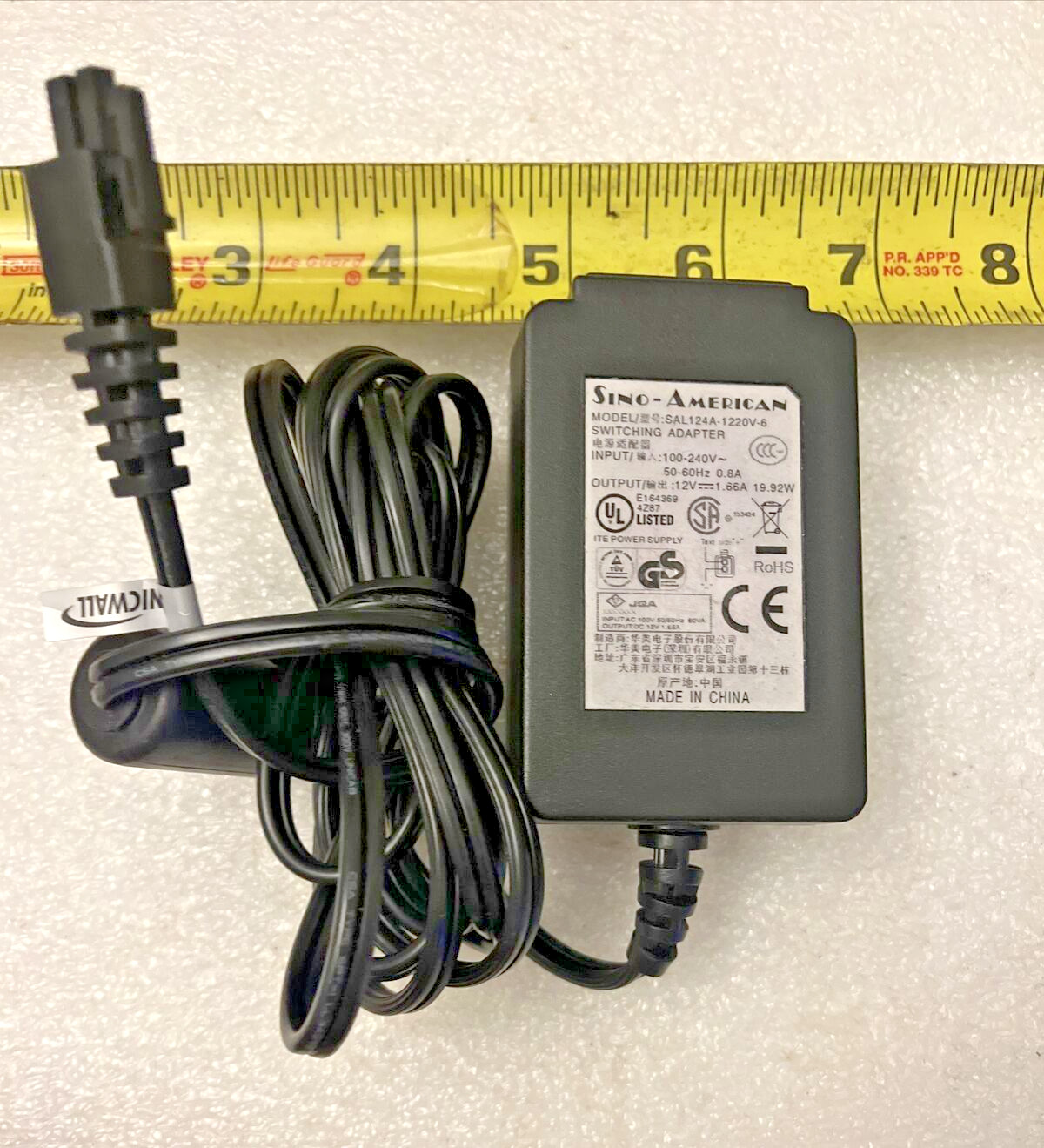Sino-American Switching Adapter 12V 1.66A 19.92W Sino American SAL124A-1220V-6