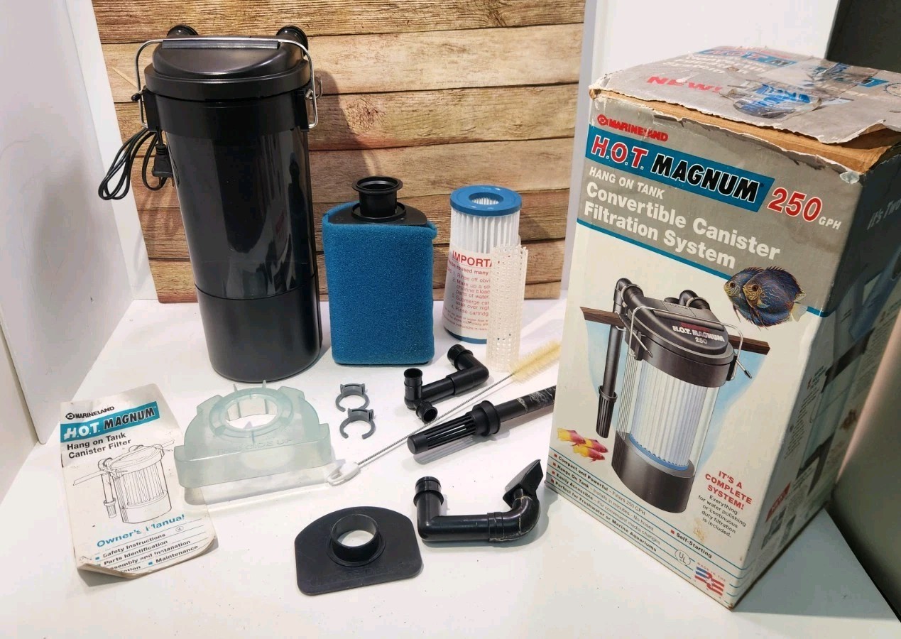 Marineland HOT MAGNUM 250 GPH Hang On Tank Canister Aquarium Filtration System