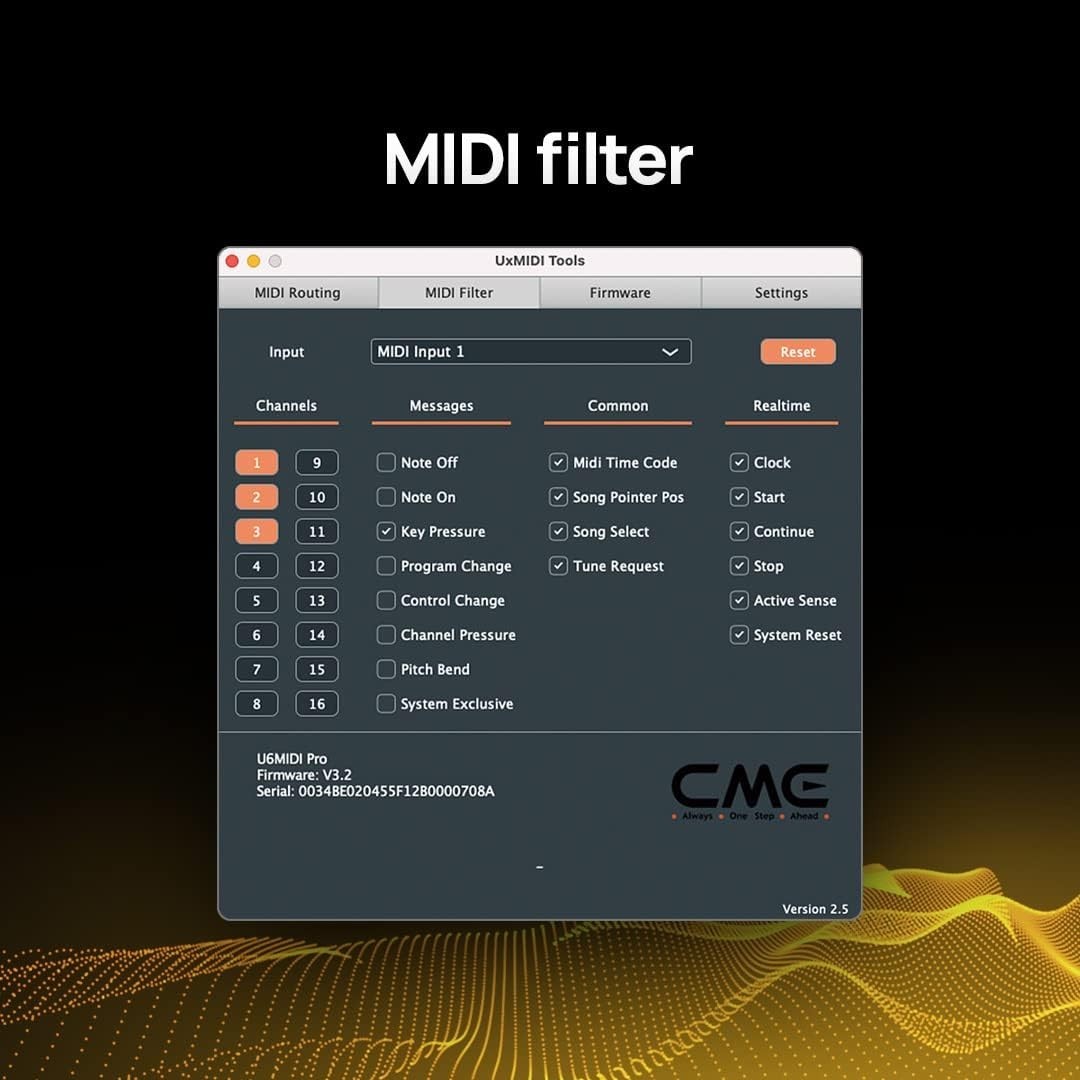 Professional USB-C MIDI Interface with 3-in-3-out Capability - Compact Design