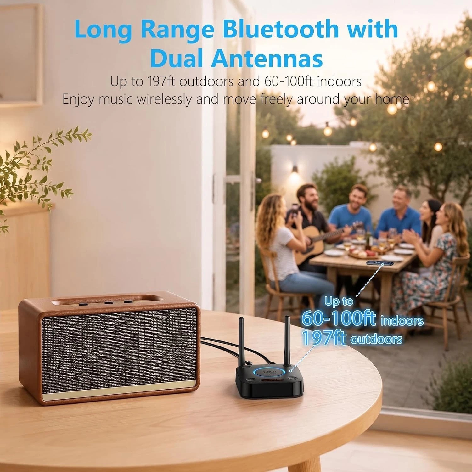 Upgraded] B06Pro Long Range Bluetooth Receiver, HiFi Wireless Audio Adapter, ...