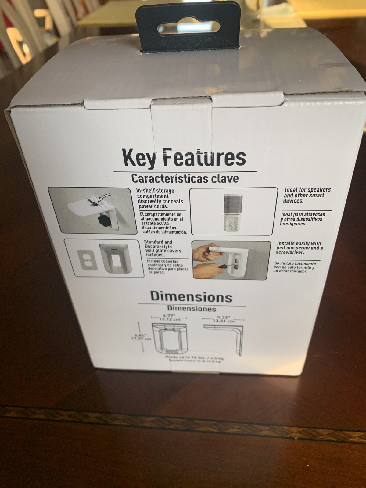 Outlet cover/shelf