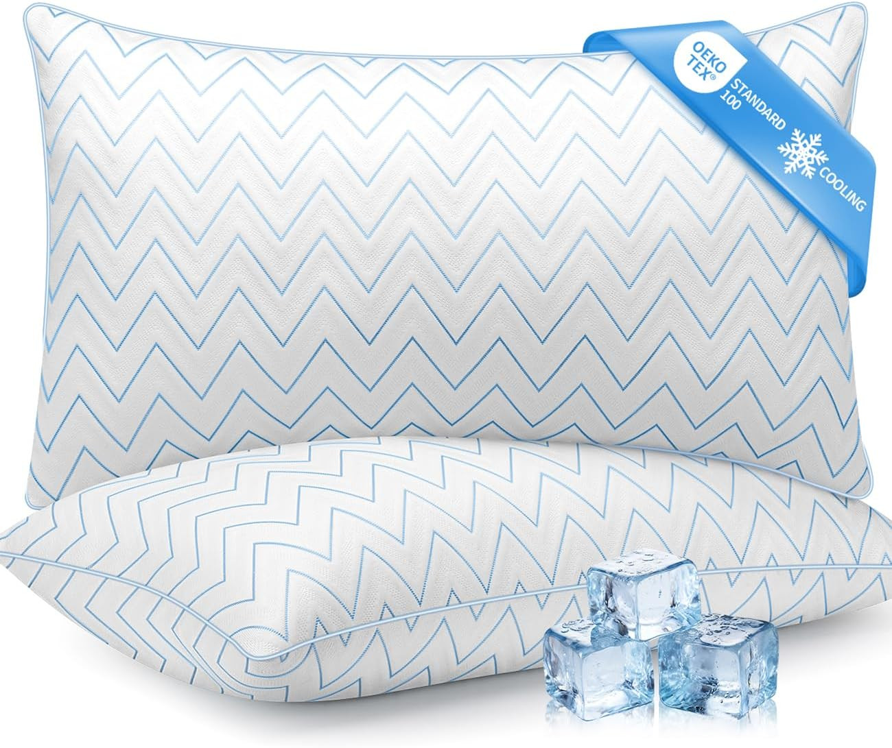 Bed Pillows Queen Size Set of 2, 18 X 29 Inch, Medium Soft