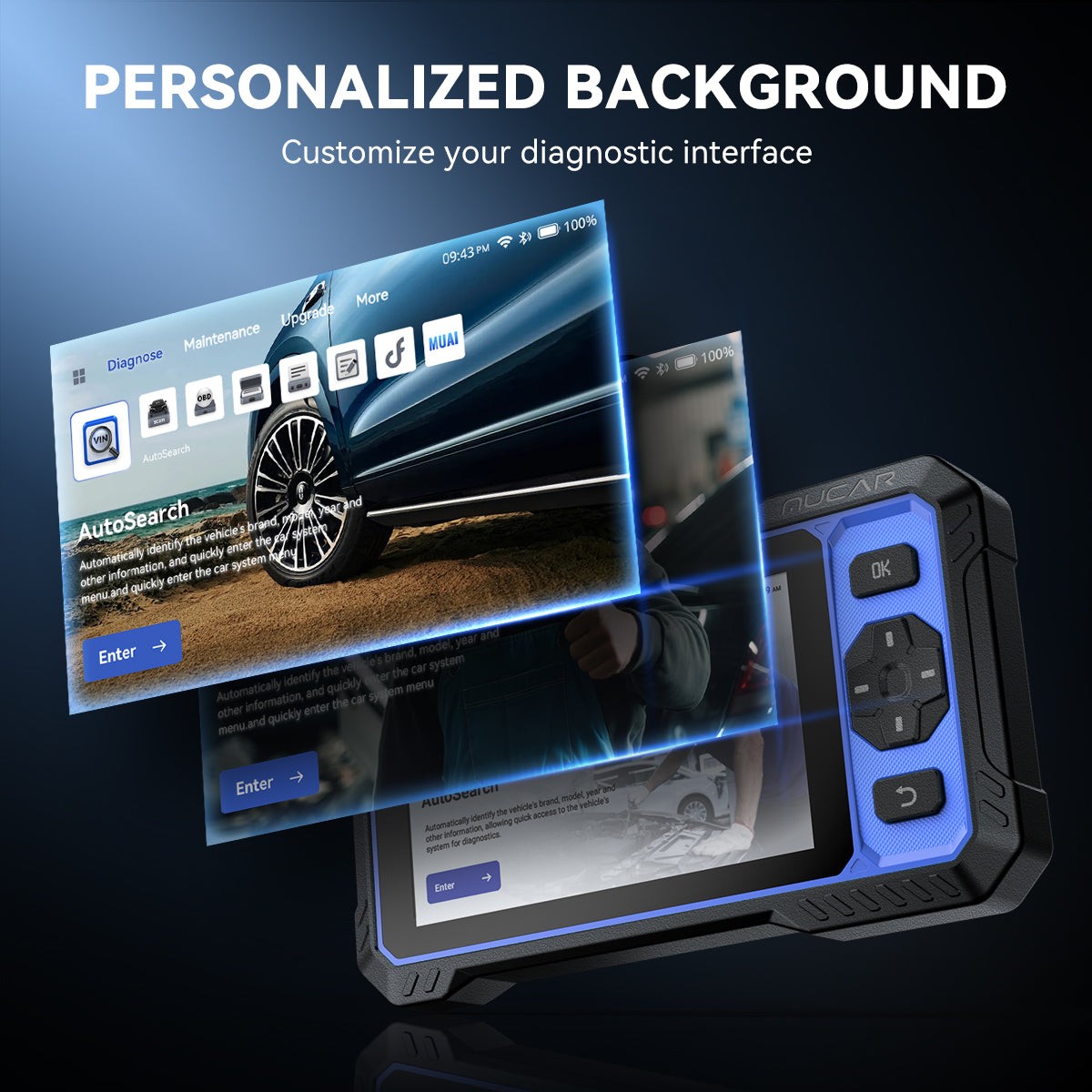 MUCAR 632 Bidirectional OBD Scanner ECM/TCM/ABS/SRS System Diagnostic Tool CANFD