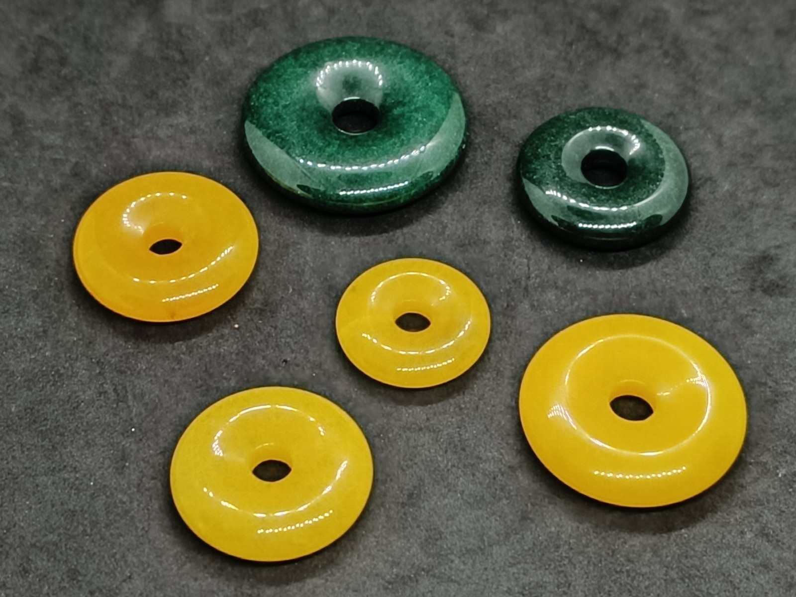Lot of 6 Pi-Shaped Donut Pendants – 26mm to 39mm – Geometric Charms