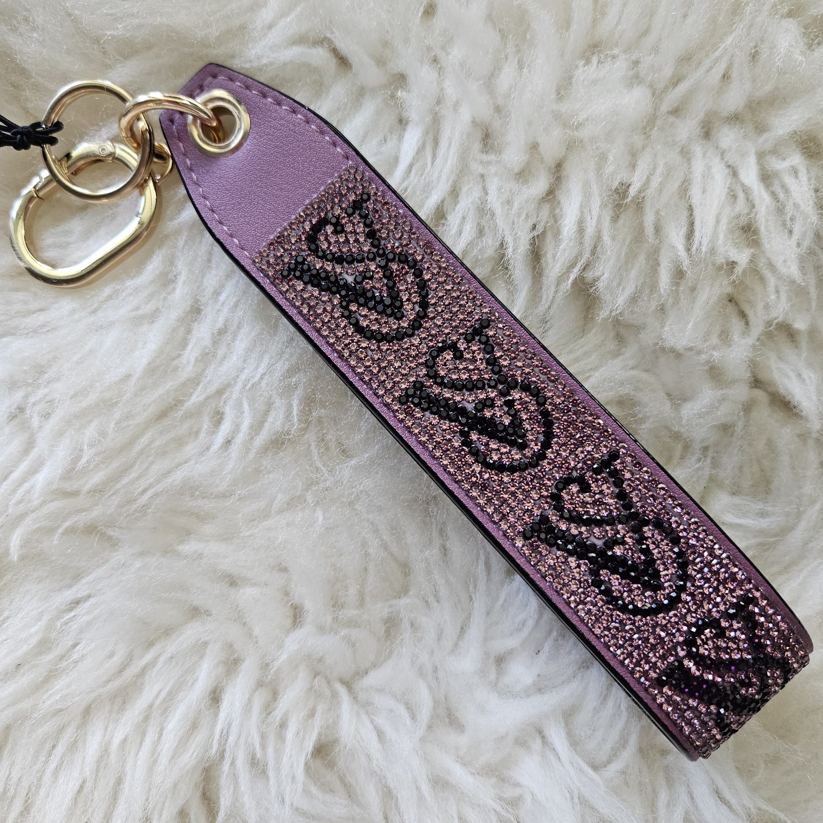 Victoria's Secret rhinestone wristlet strap keychain in Purple Vapor