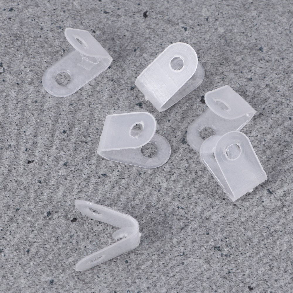 100 Pcs Nylon Plastic R-type Cable Clips Small Wire Clamp Holder