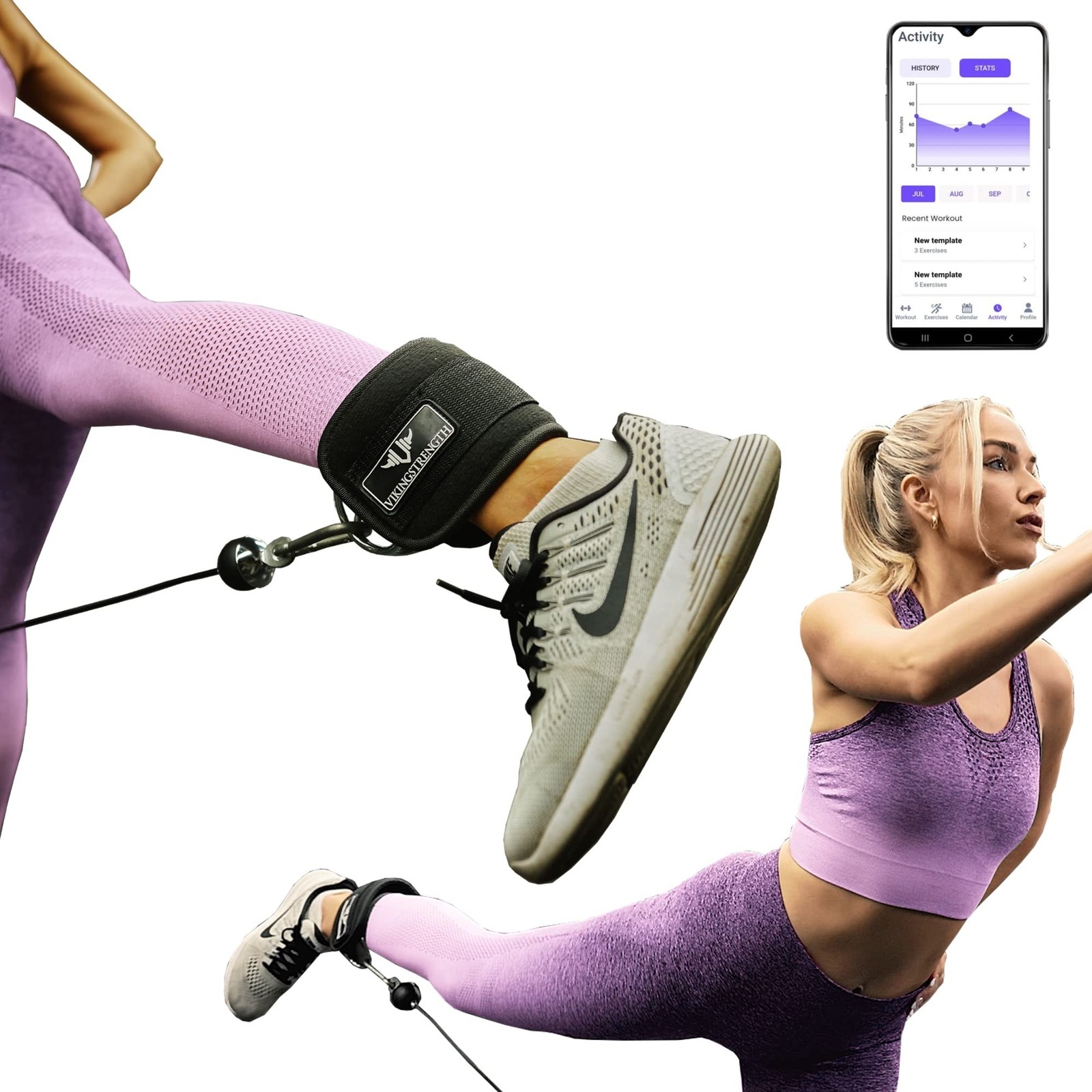Ankle Straps for Cable Machine Kickbacks, Glute Workouts, Lower Body Exercise...