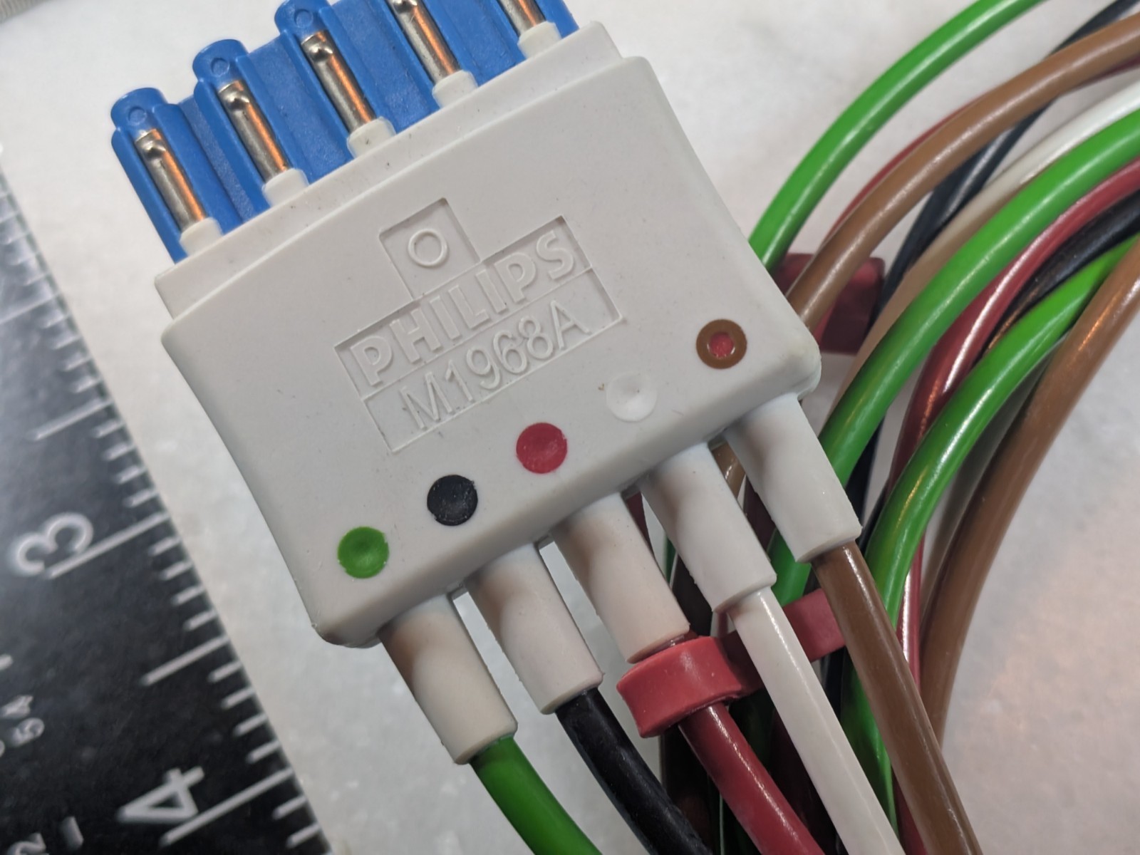 Philips M1968A 5-Lead ECG Cable with Grabber Connectors