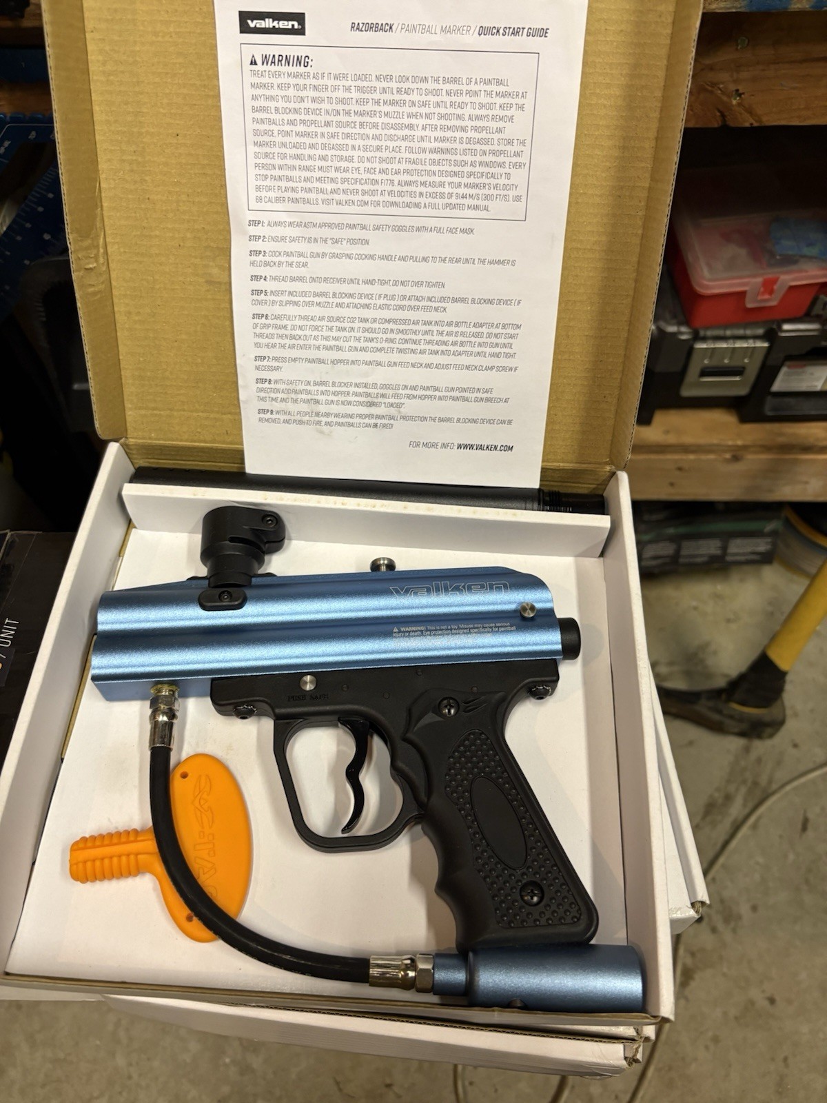 Valken Razorback Mechanical Semi-Auto Paintball Marker Blue