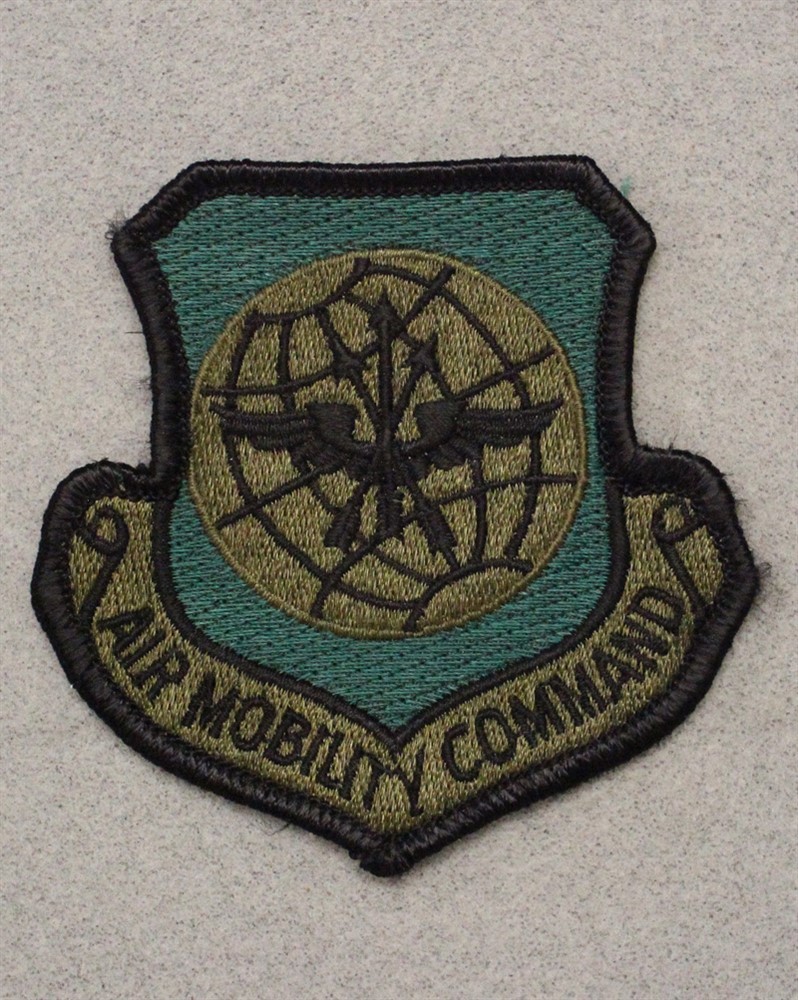 USAF Air Force Patch 182: Air Mobility Command - 3", subdued w/merrowed edge