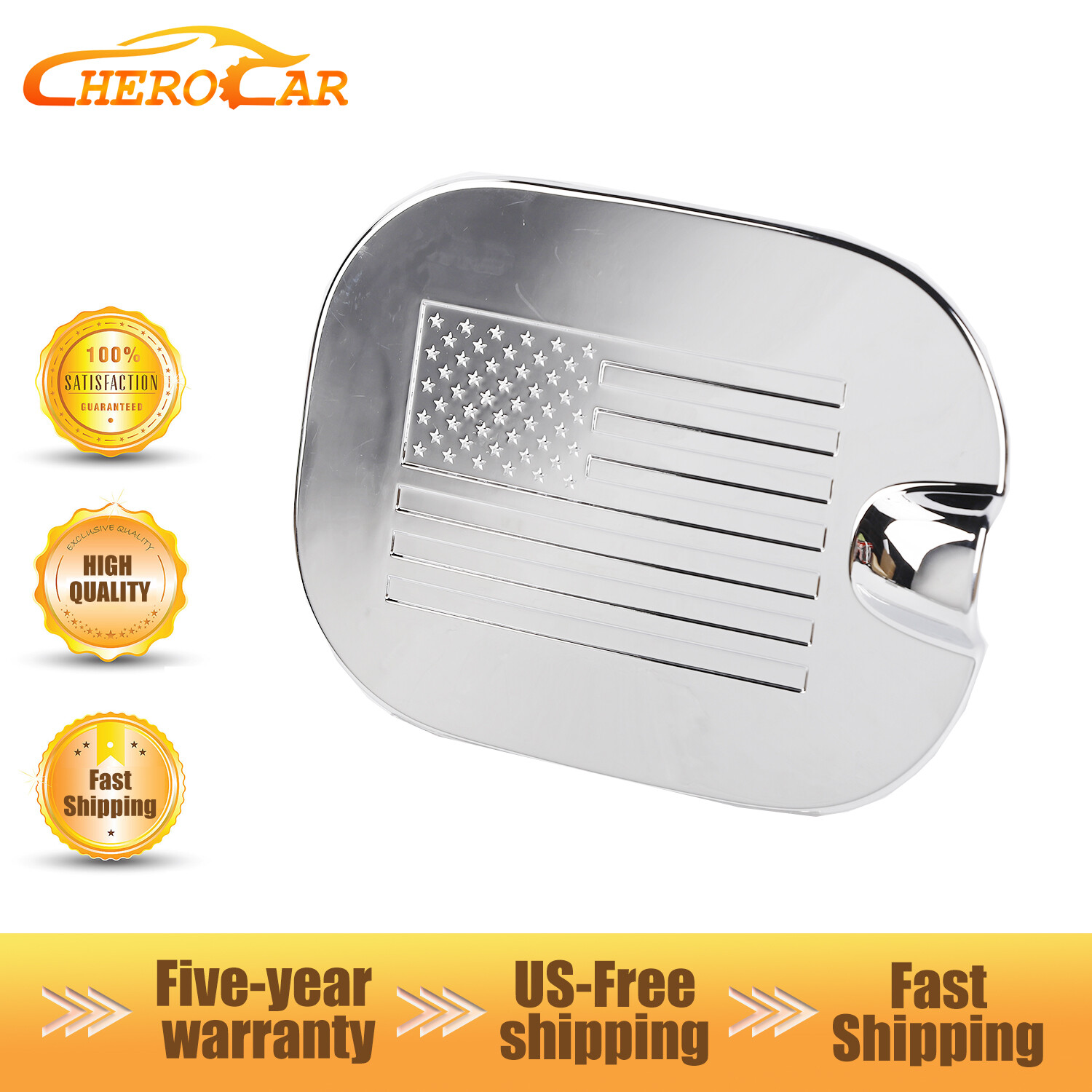 Chrome 19+ For Chevy Silverado/GMC Sierra Fuel Tank Door Gas Cap Panel Cover ABS