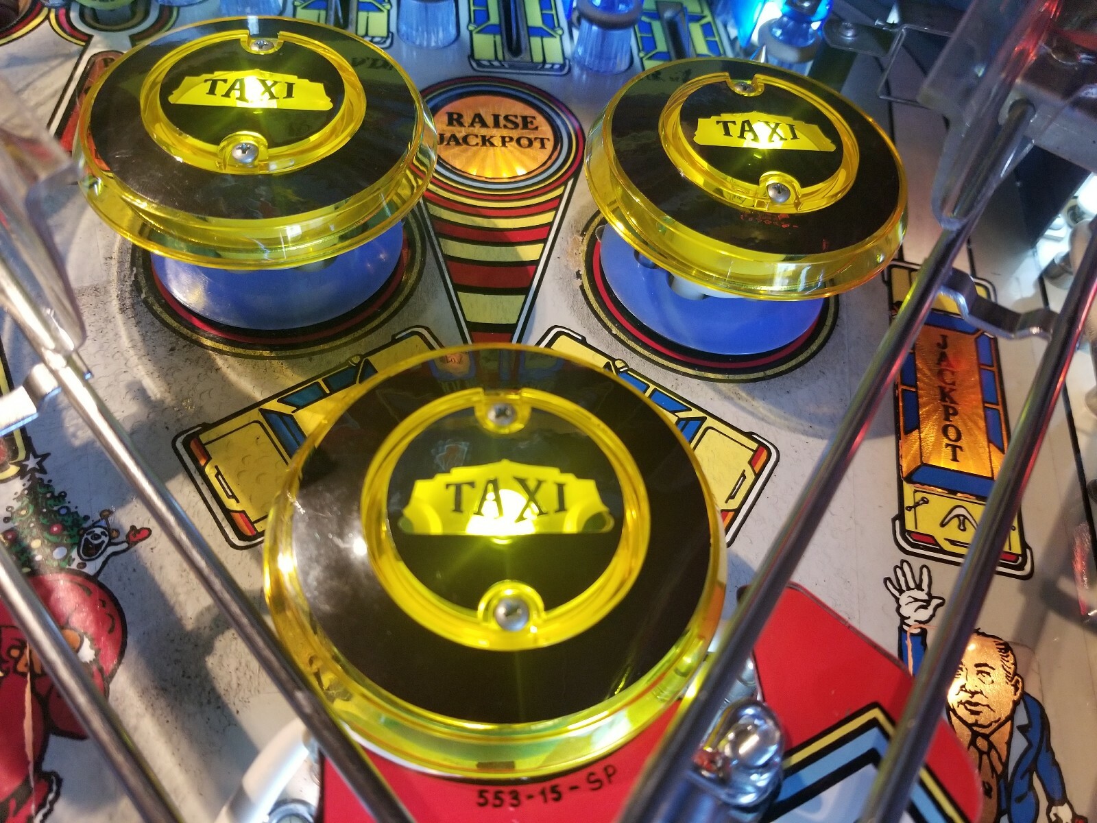TAXI BLACK CHROME PINBALL POP BUMPER DECALS from METAL-MODS