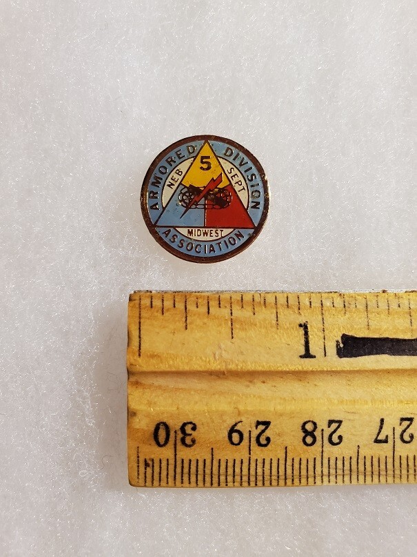 5th Armored Div Assn. lapel pin, Midwest.