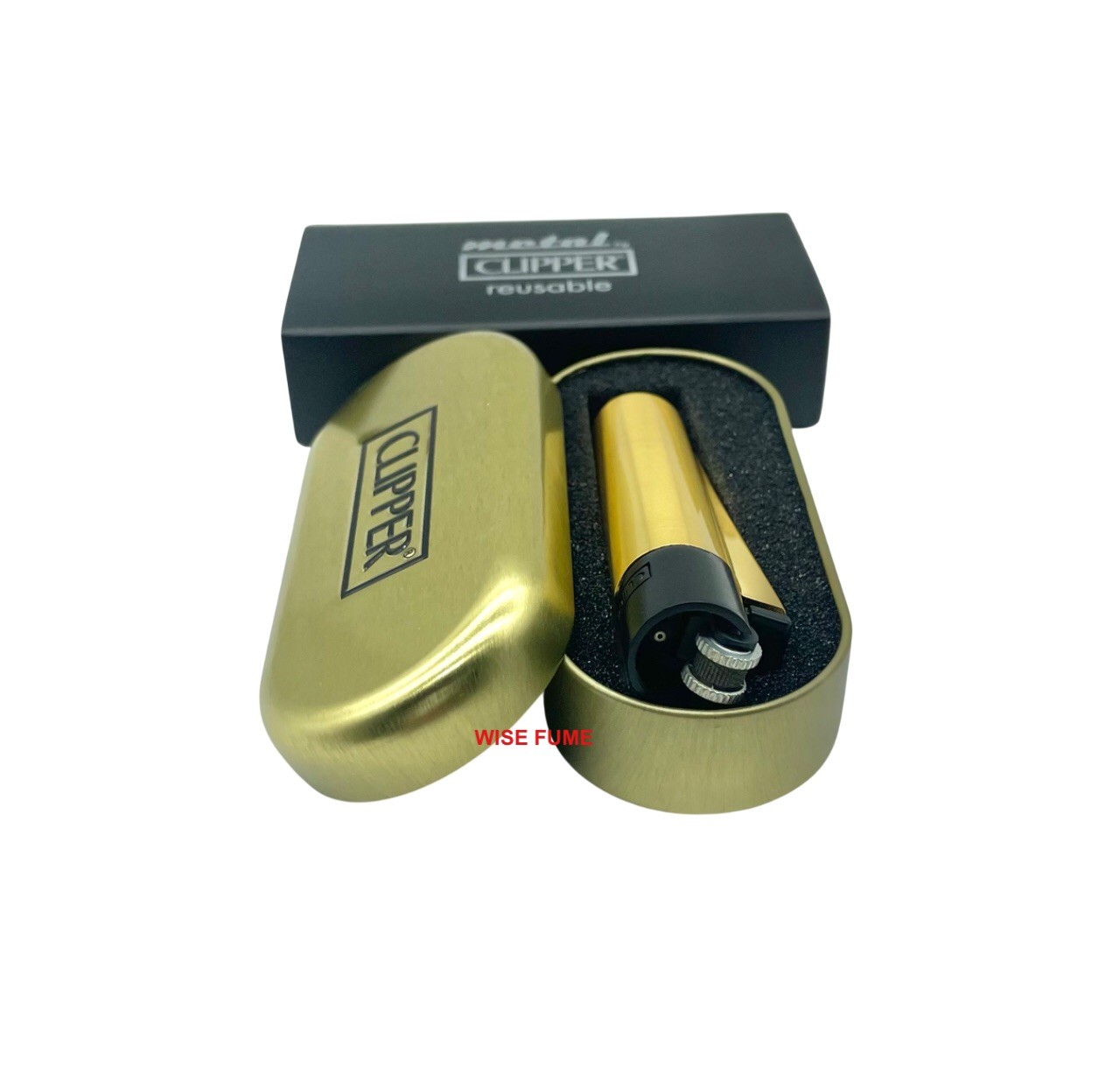 Clipper Full Metal Lighter Silver Black Gold Refillable