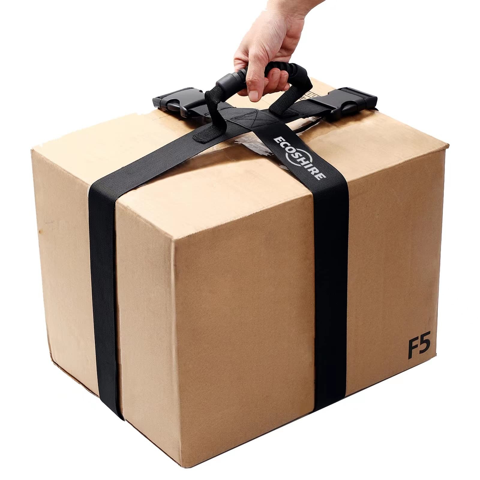 Box Carrying Strap with Handle, Handheld Belt for Safely Moving and Lifting H...