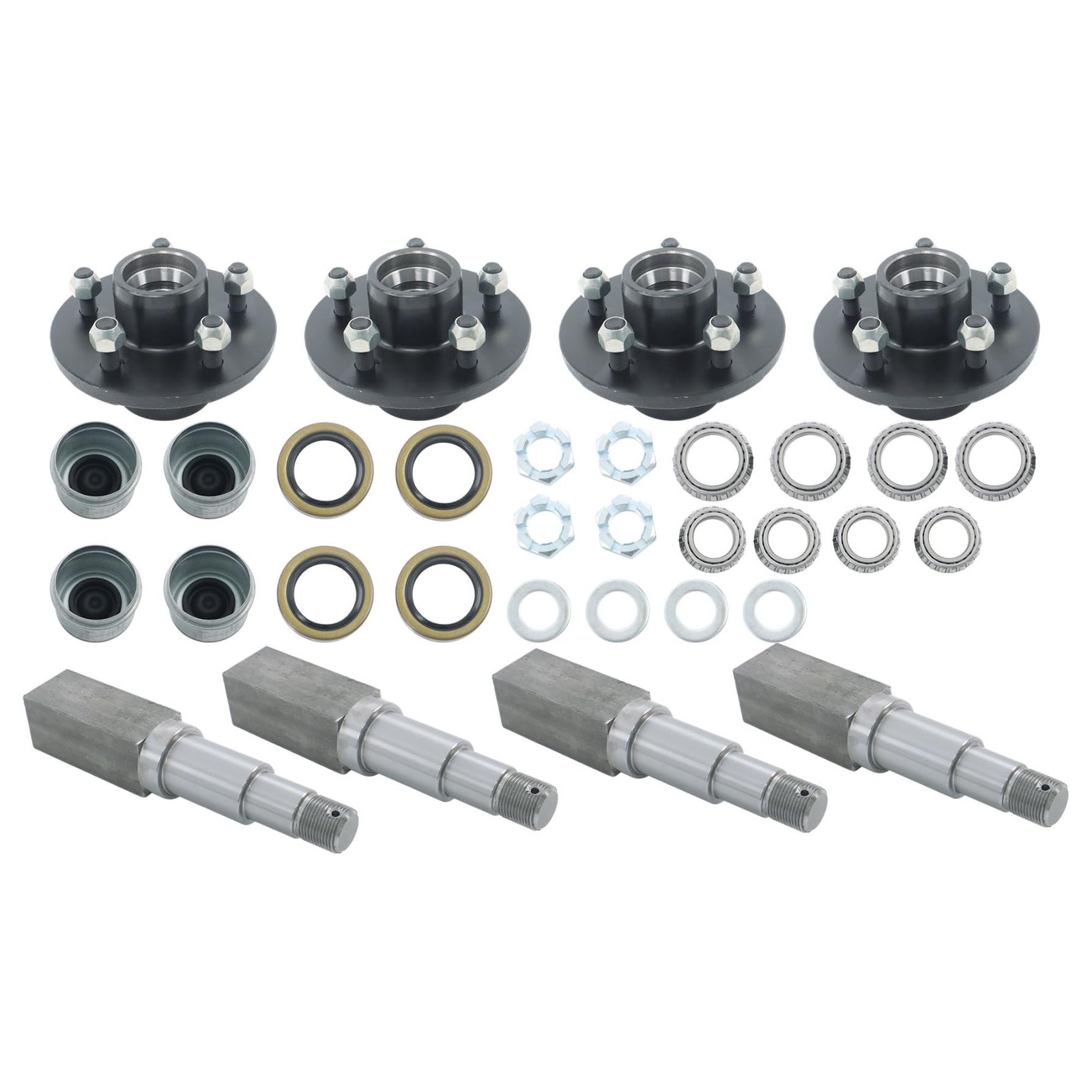 Trailer Hub Kit Square Spindle Replacement Bearing Kit 5 on 5.45 for 84 Spindle
