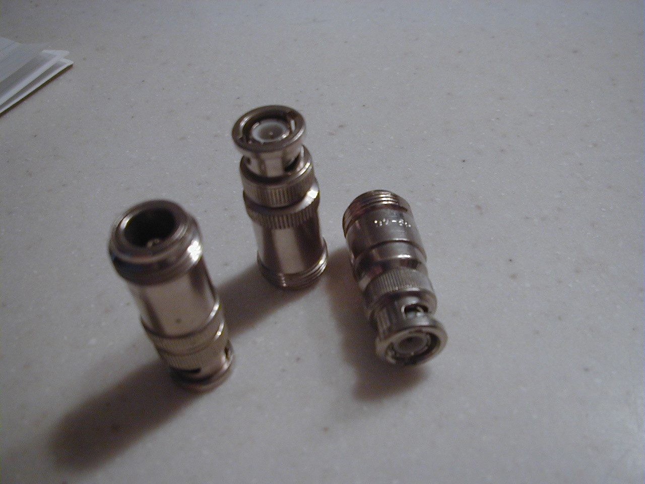 3 ea. N(F) - BNC(M) RF Connector Adapter, good condition, standard lab stuff