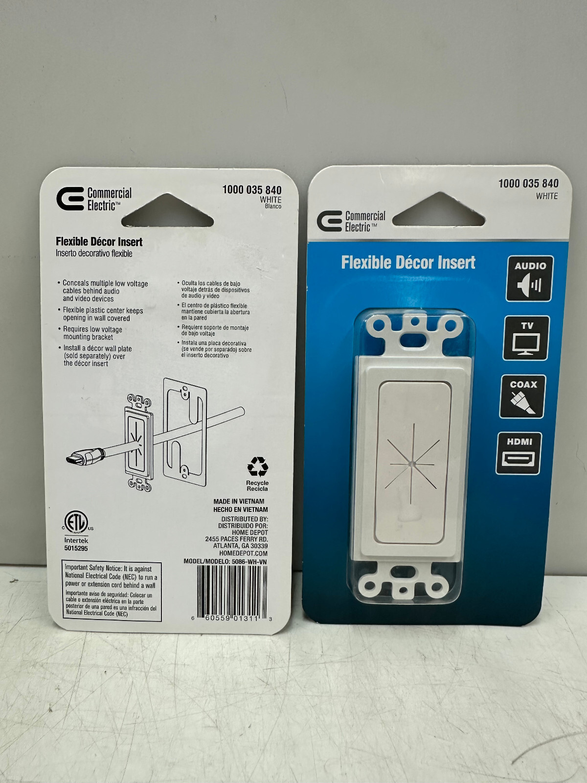 (2) Commercial Electric Flexible Decor Insert - White