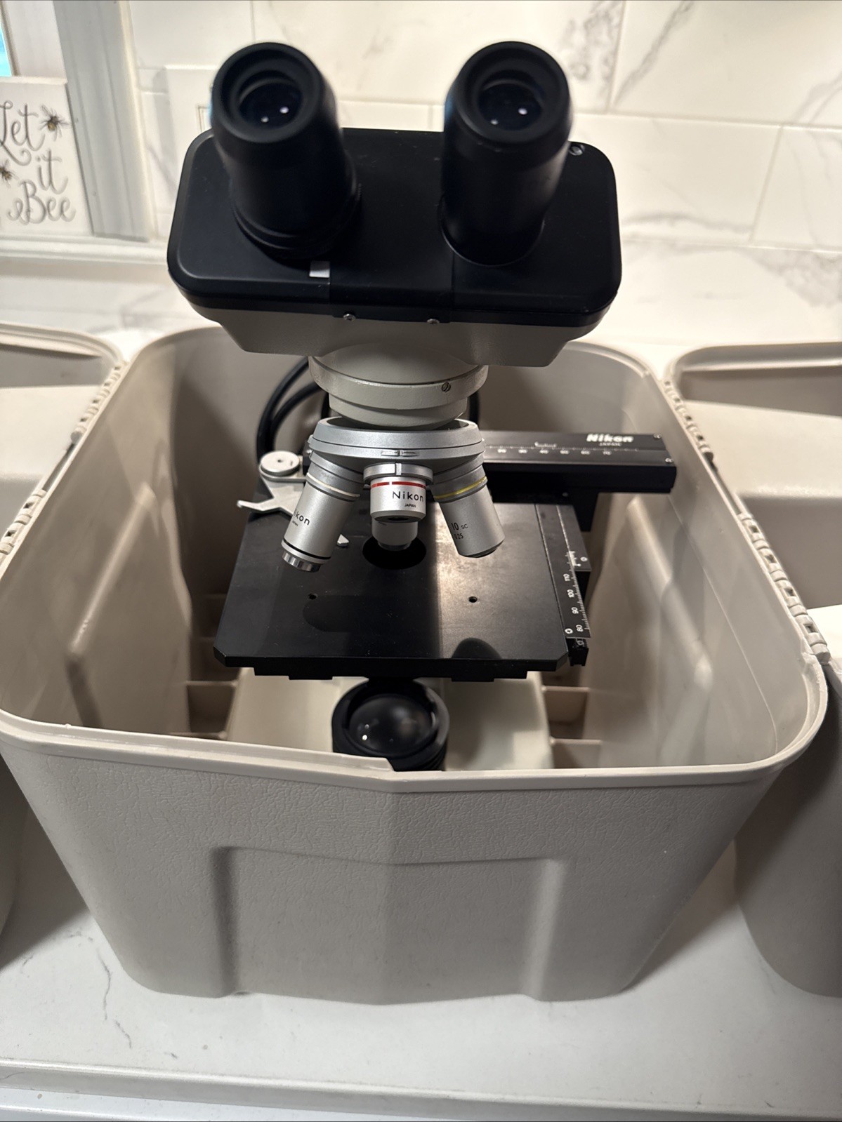 Nikon Model SC Binocular Microscope With Carry Case