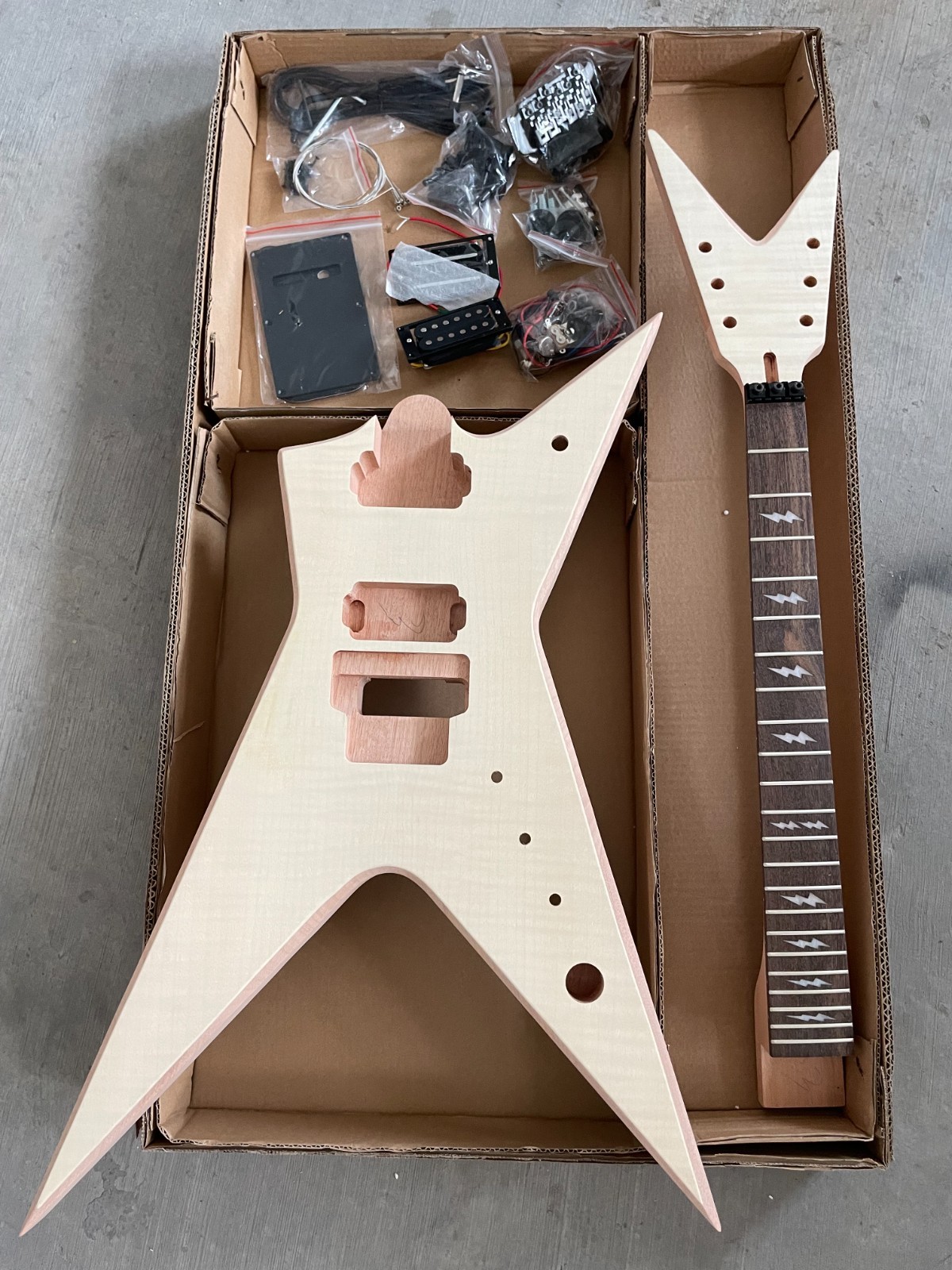 DIY Electric Guitar Kit Dimebag Stealth Style Mahogany Body Rosewood Fretboard