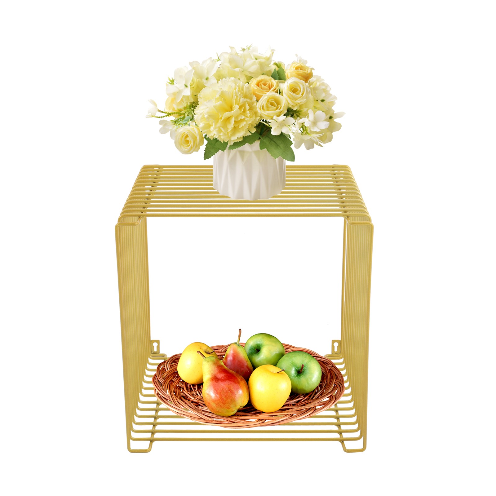 Iron Multi-Purpose Square Side Table Side Table Square Cage End Table