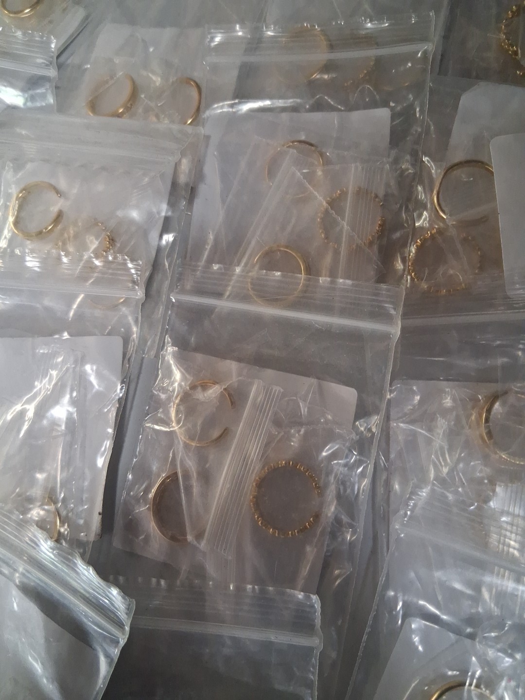 NEW 34 Packages /3pcs Gold Toe Rings, Open Adjustable Copper Toe Ring Set