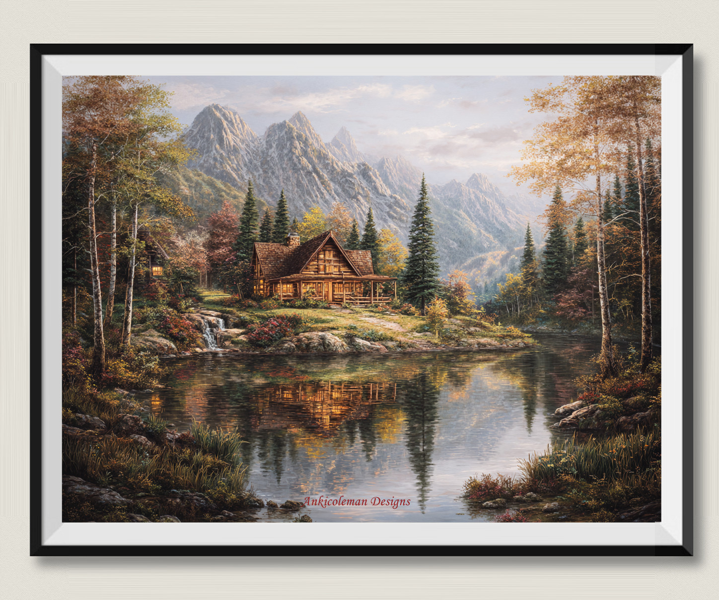 Cabin by the Lake 4 Chart Counted Cross Stitch Patterns Needlework DMC Color DIY