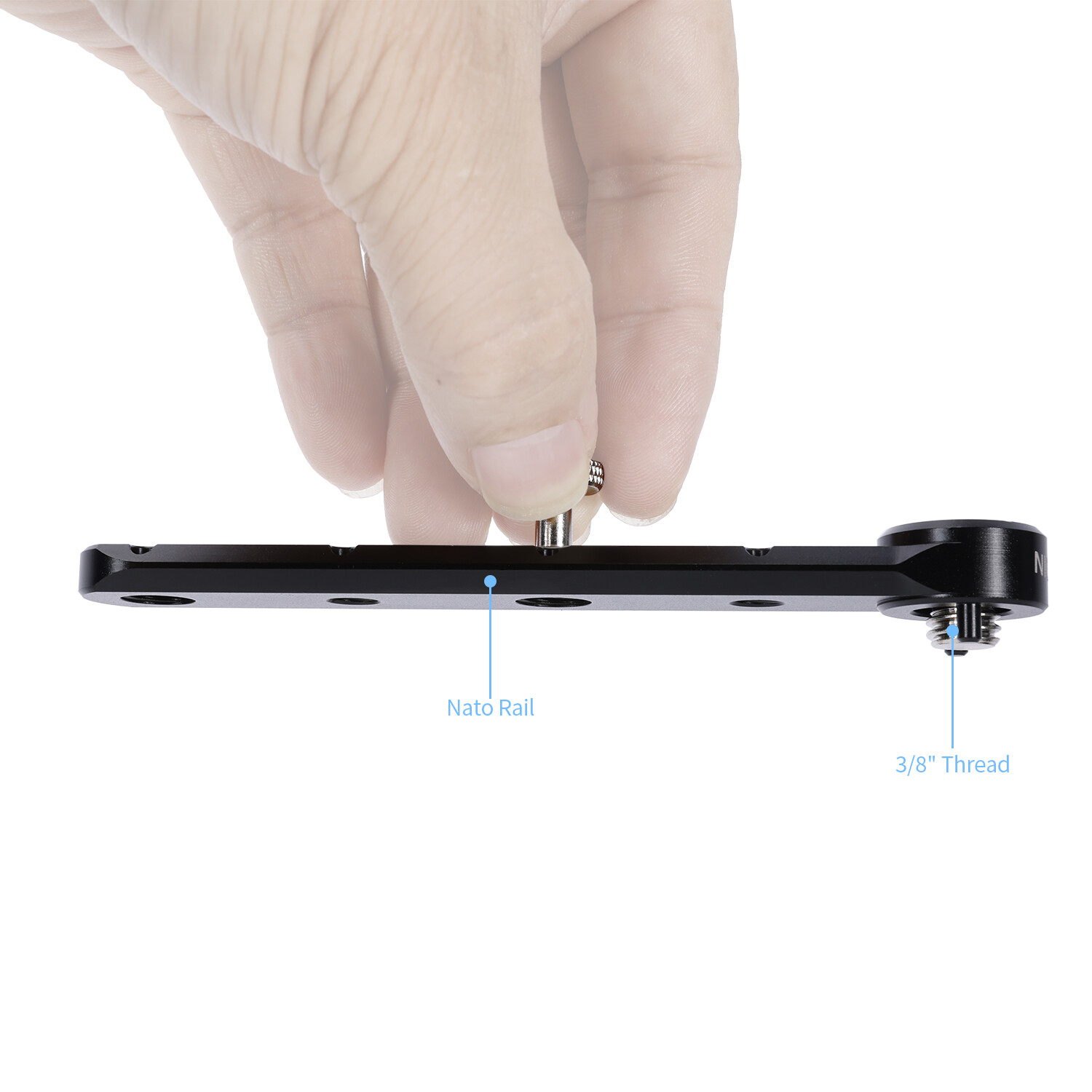 Niceyrig Nato Rail with 1/4 & 3/8 Arri Locating Mounting Points