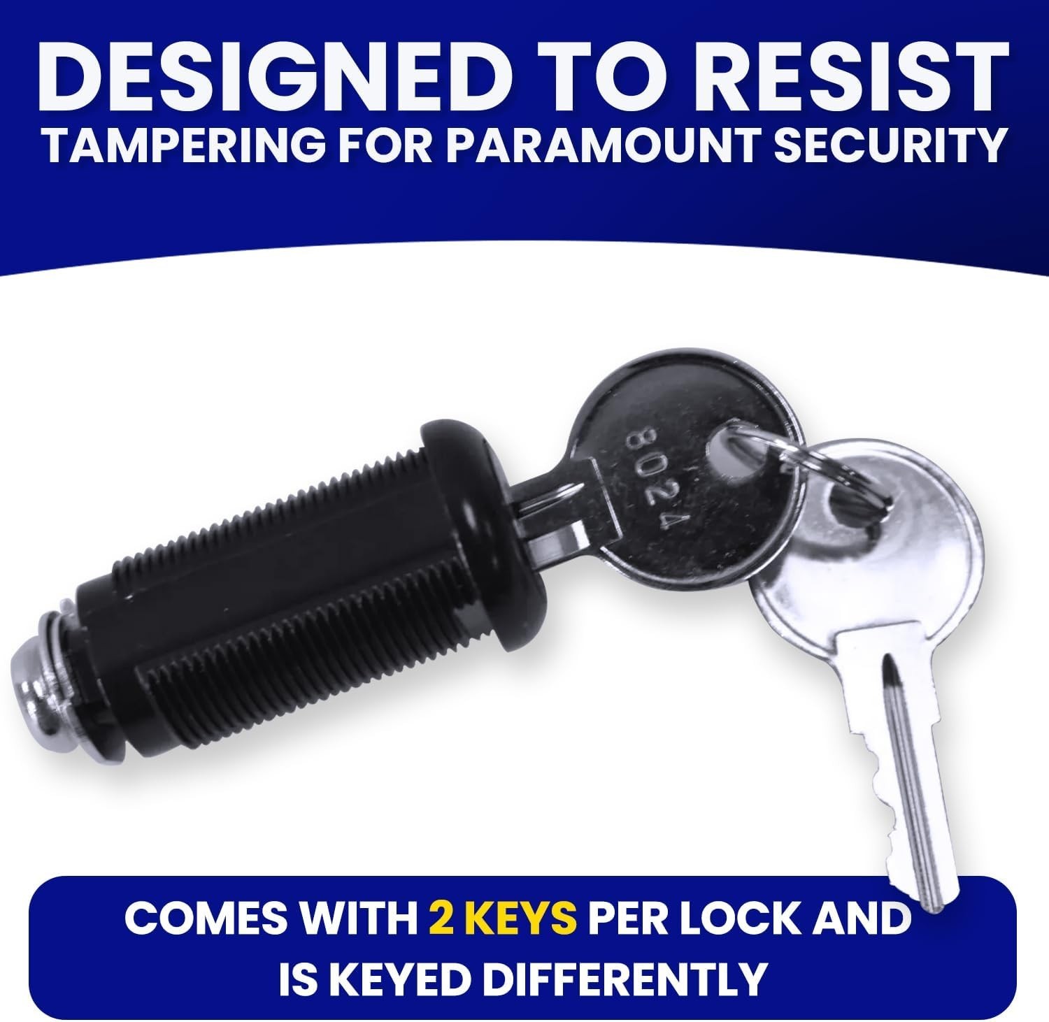 Versatile Black Disc Tumbler Lock - Keyed Different with Childproof Features