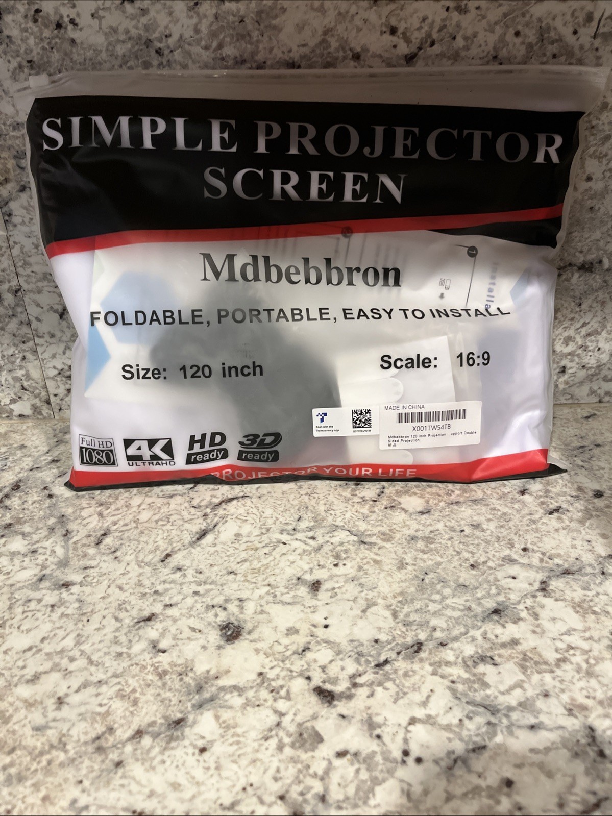 Simple Projection Screen - 120" 16:9 Screen - New in Bag!