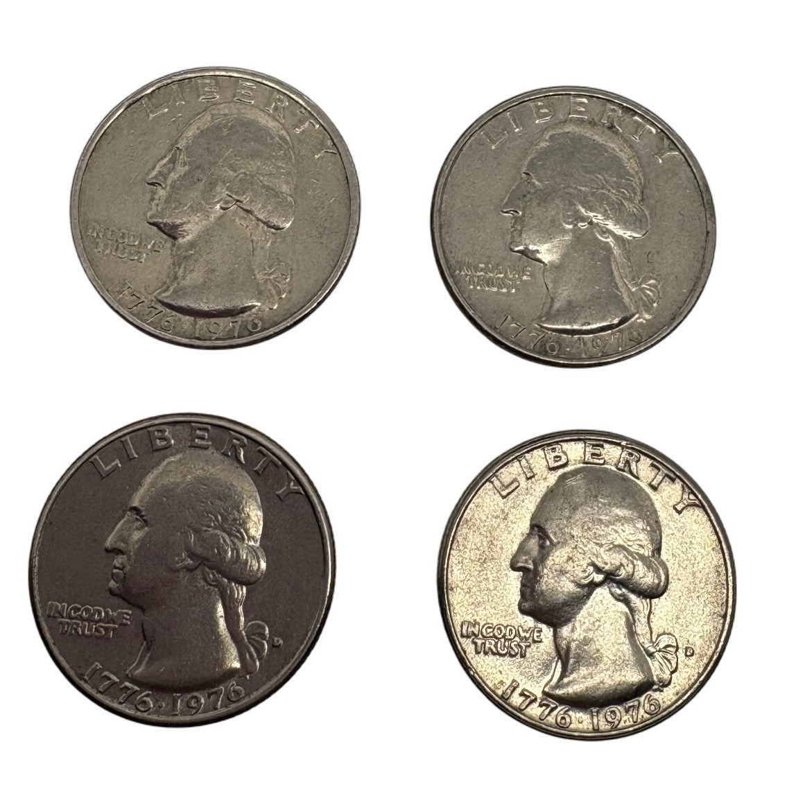 4 Four 1776-1976 Bicentennial Washington Quarters Drummer US Collectible Coins