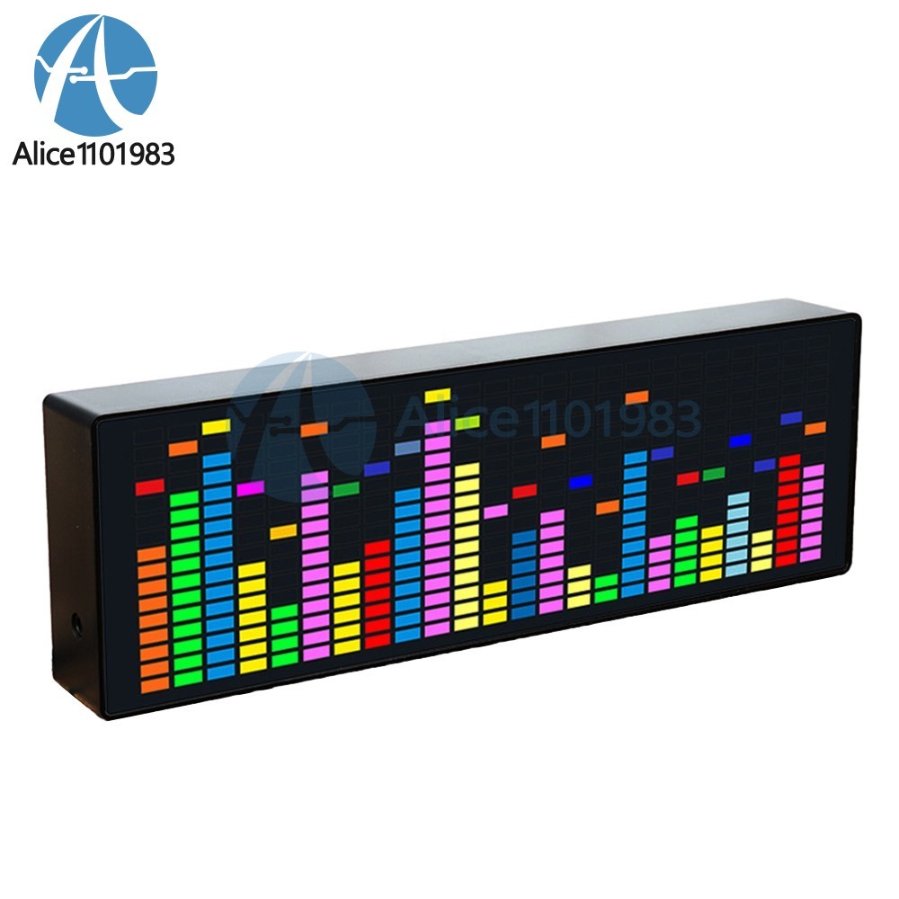 LED Light Music Spectrum Clock Voice Rhythm Car Audio Level Indicator VU Meter