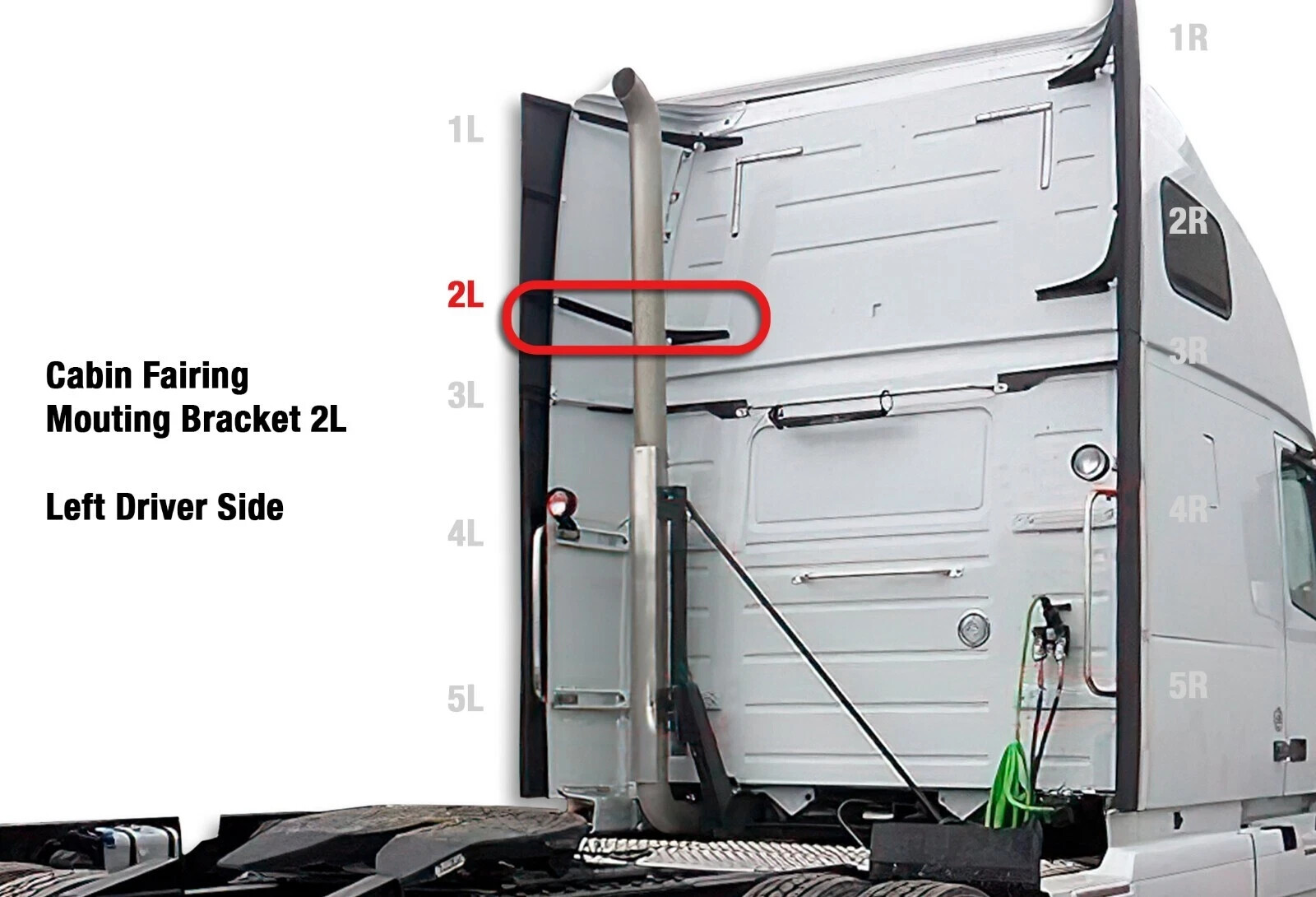 Compatible with Volvo VNL 2004-2017 Upper Lower Cab Fairing Bracket L2, Left